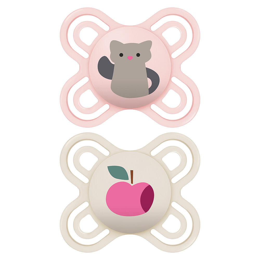 Lot de 2 Sucettes Perfect Chat et Pomme - 0/2 Mois MAM