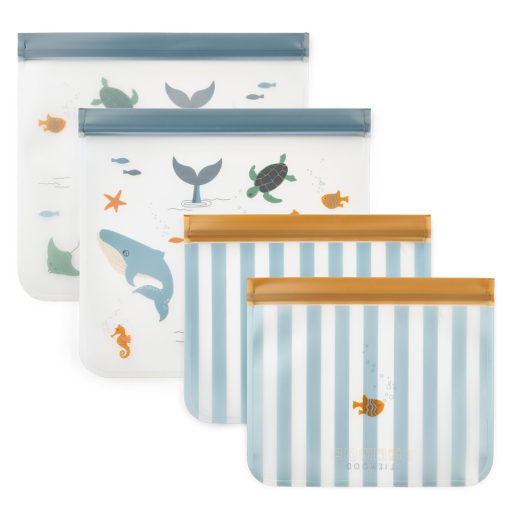 Lot de 4 Sachets Alimentaires Réutilisables Rebus - Sea Creature Sandy Liewood