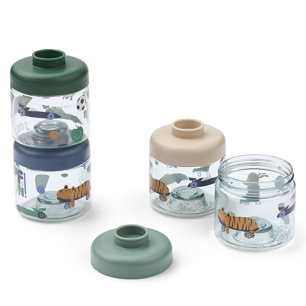 Lot de 4 Boîtes de Conservation Dominique Fun Beach Blue - 100 ml Liewood