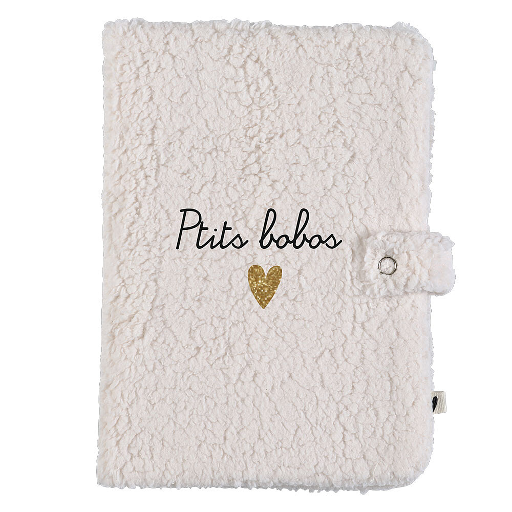 Protège-carnet de Santé - Moumoute Ecru Ptits Bobos Coeur Or Atelier Wagram