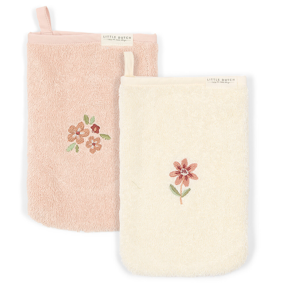Lot de 2 Gants de Toilette Brodés - Fairy Garden Little Dutch