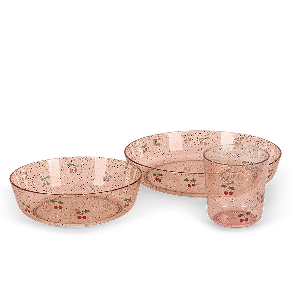 Set de Repas Pailleté 3 Pièces - Cherry Konges Sløjd