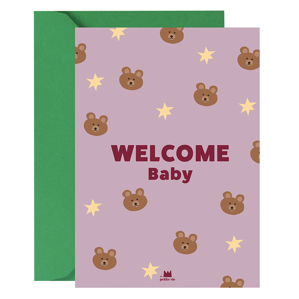 Carte Welcome Baby Ours Ma petite vie