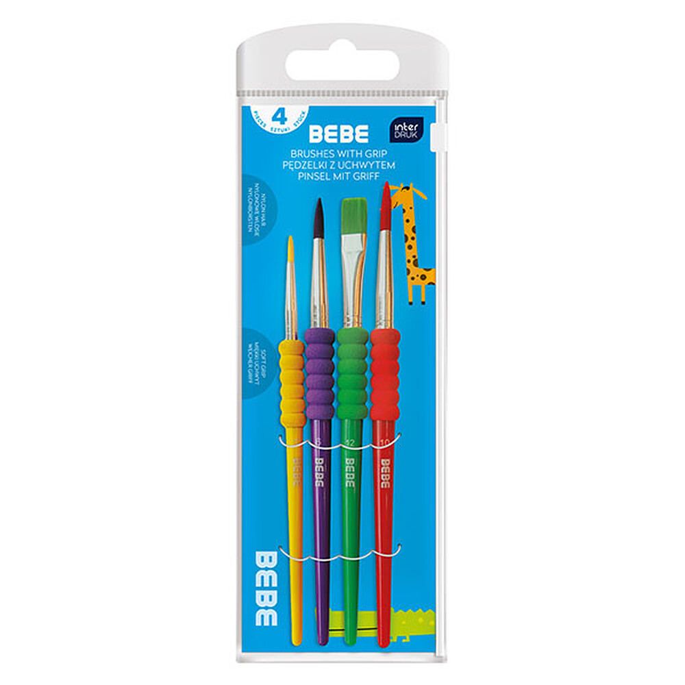 Lot de 4 Pinceaux Soft Grip BEBE Kids Bebe Interdruk