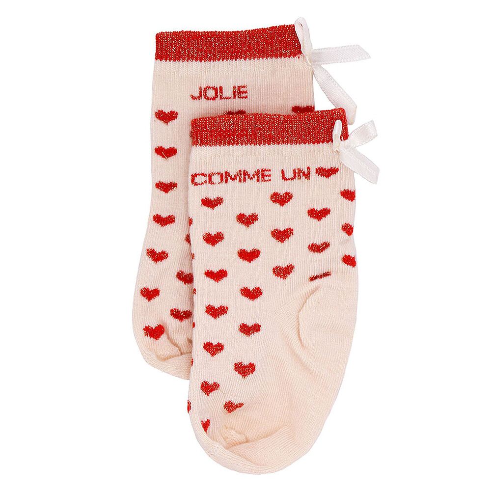 Chaussettes Coeurs Jolie Comme un Coeur Rouge - 6/18 Mois BB&Co