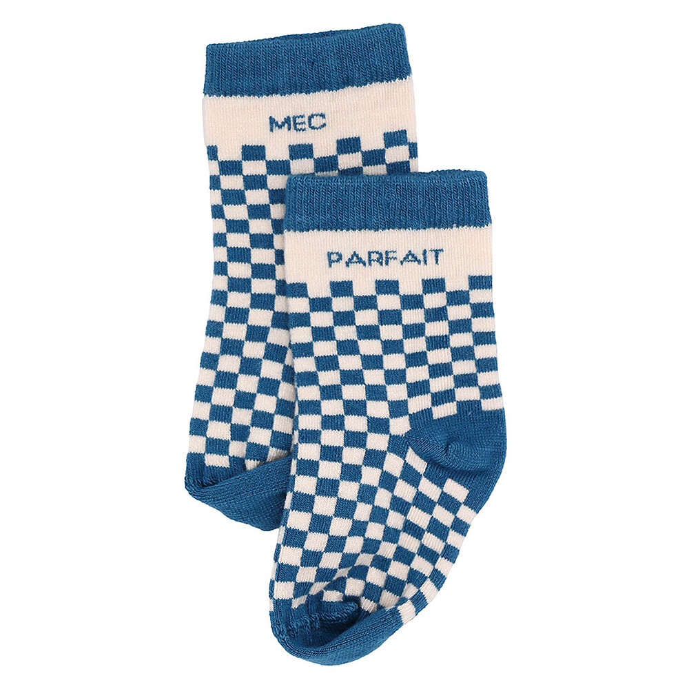 Chaussettes Damier Mec Parfait Pierre Bleue - 6/18 Mois BB&Co