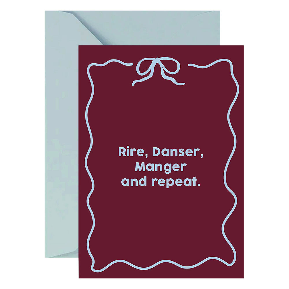 Carte Rire, Danser, Manger and repeat Ma petite vie