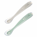 Lot de 2 Cuillères 1er Âge Silicone - Velvet Grey & Sage Green