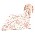 Doudou Augustin le Lapin - Toile de Jouy Rose Pêche
