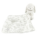 Doudou Augustin le Lapin - Toile de Jouy Gris Clair
