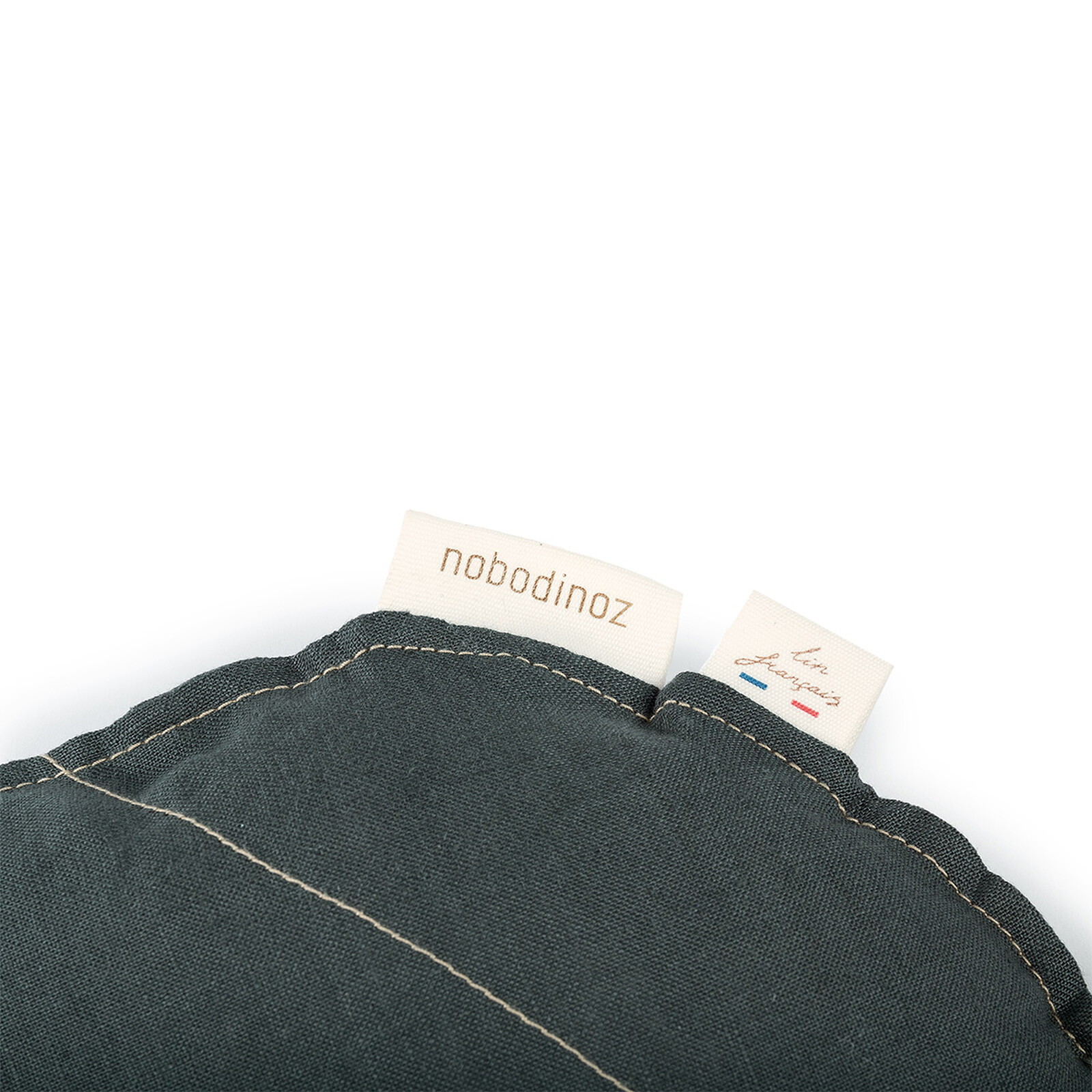 Coussin Feuille Lin Français - Green Blue Nobodinoz