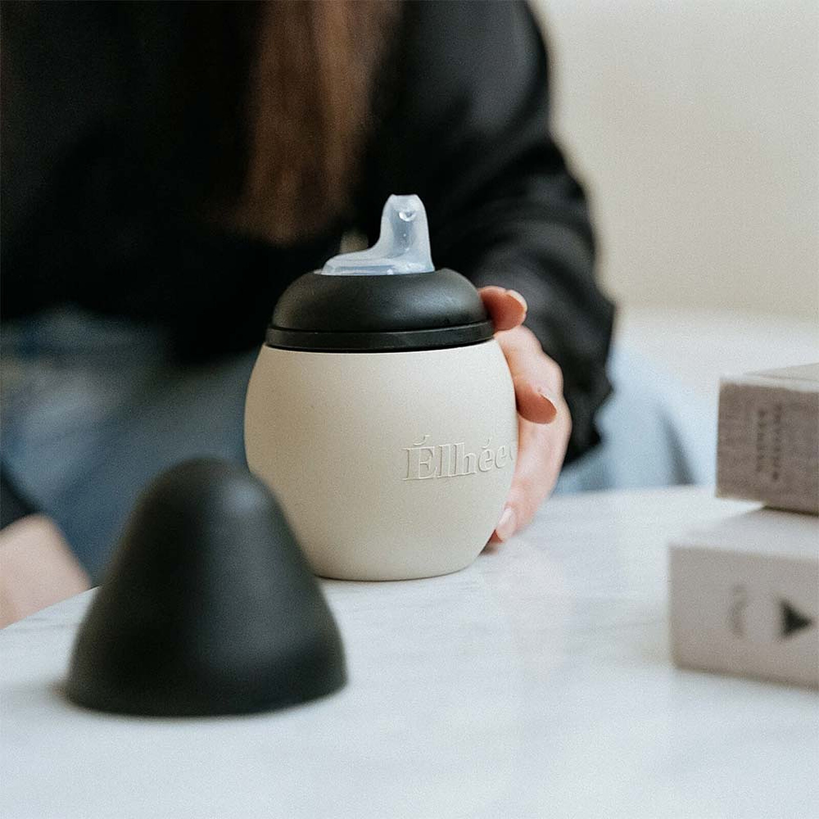 Achat Gourde d'Apprentissage Bubble Sand & Black - 240 ml
