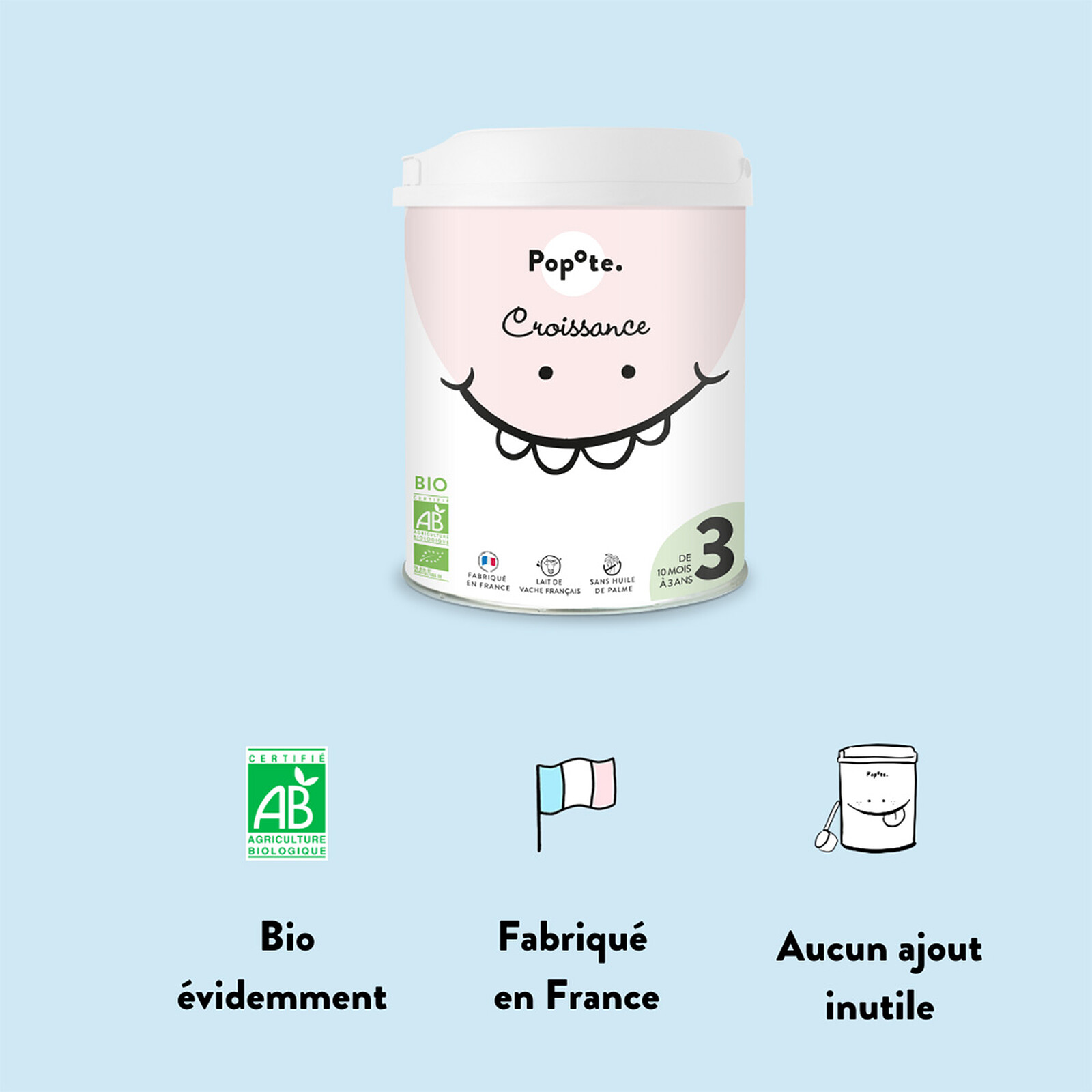 Achat Lait 3ème Âge Croissance Bio - 800 g