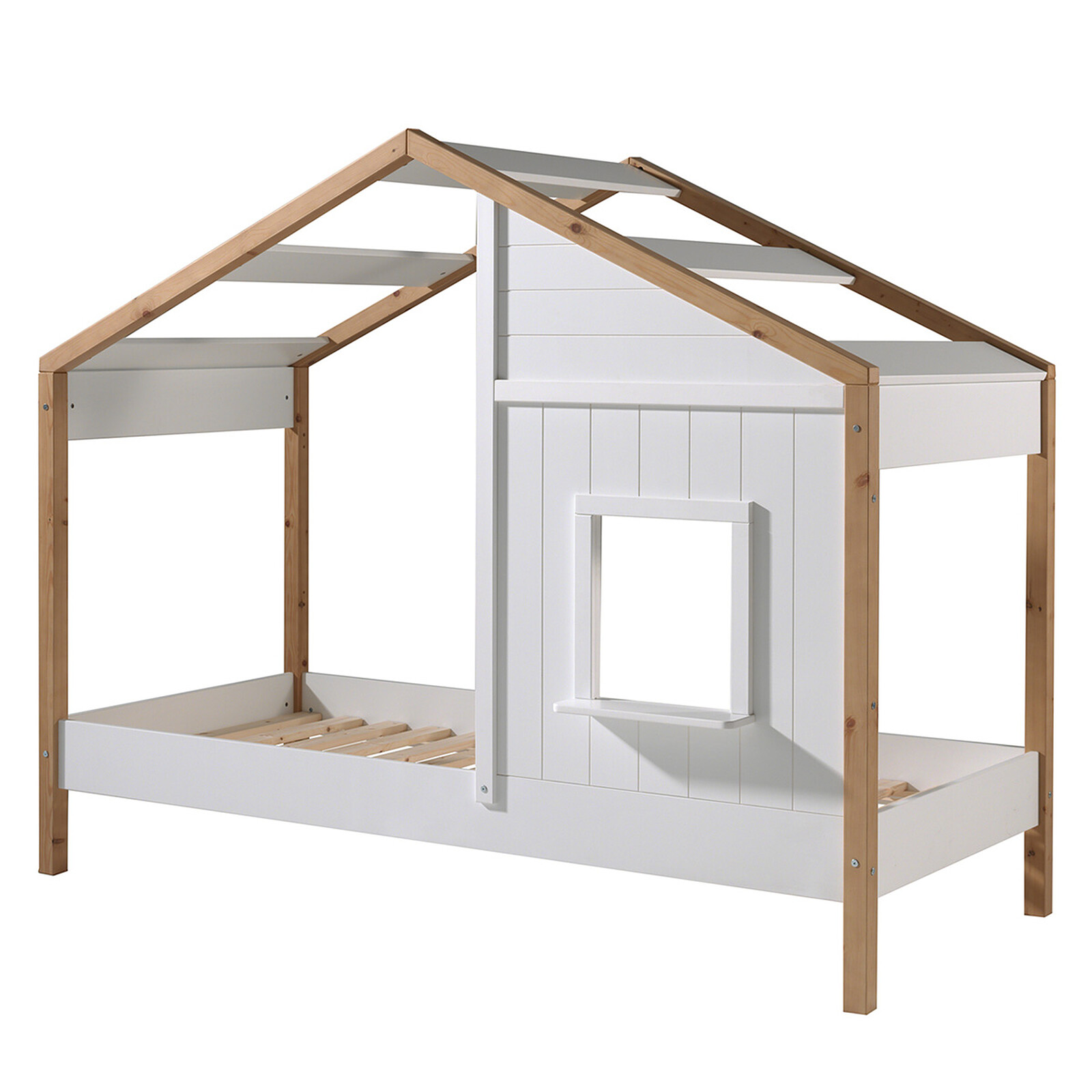 Lit Cabane Babs Blanc et Naturel - 90 x 200 cm JAXX