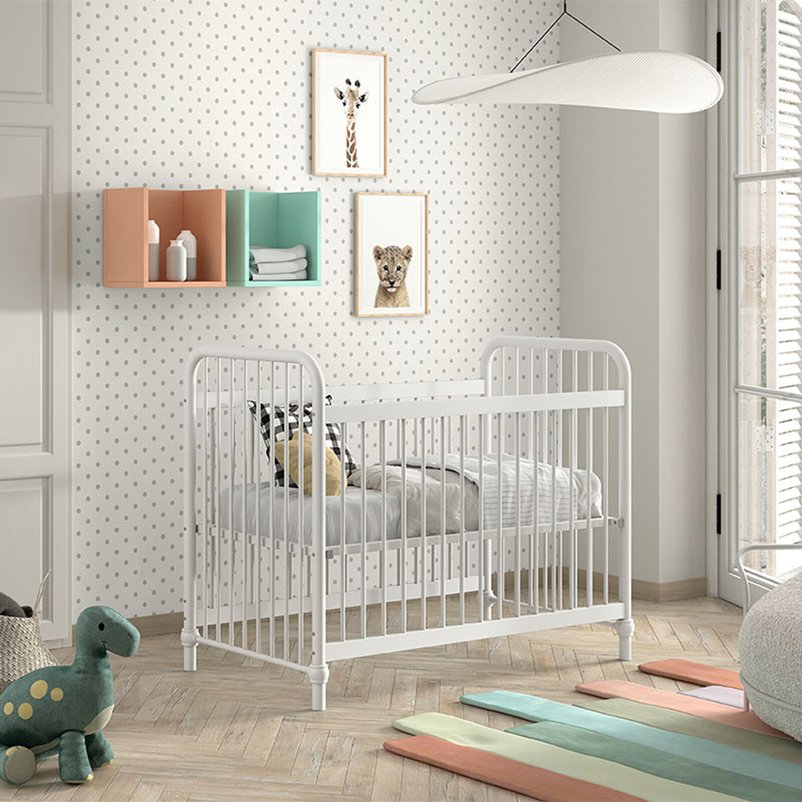 Lit Bébé Réglable Bronxx Blanc Mat - 60 x 120 cm JAXX