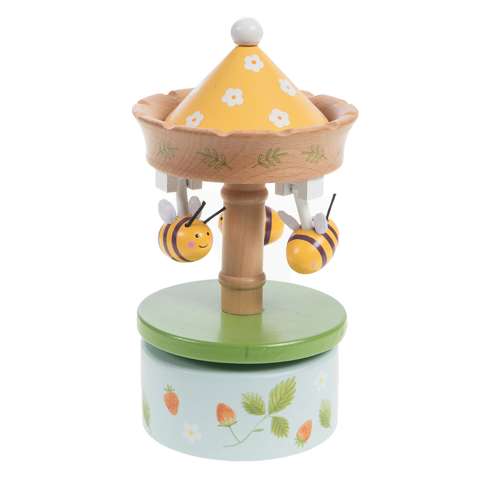 Boîte à Musique Carrousel Chevaux Rouge - Cadeau Naissance, Baptême, 1 An - Royal Baby