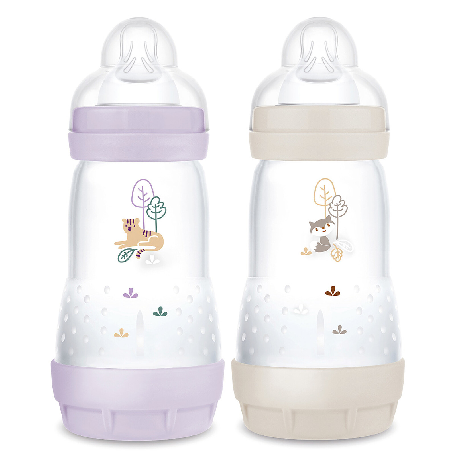 Lot de 2 Biberons Anti-coliques Easy Start Lilas et Sable - 260 ml (Mam) - Couverture