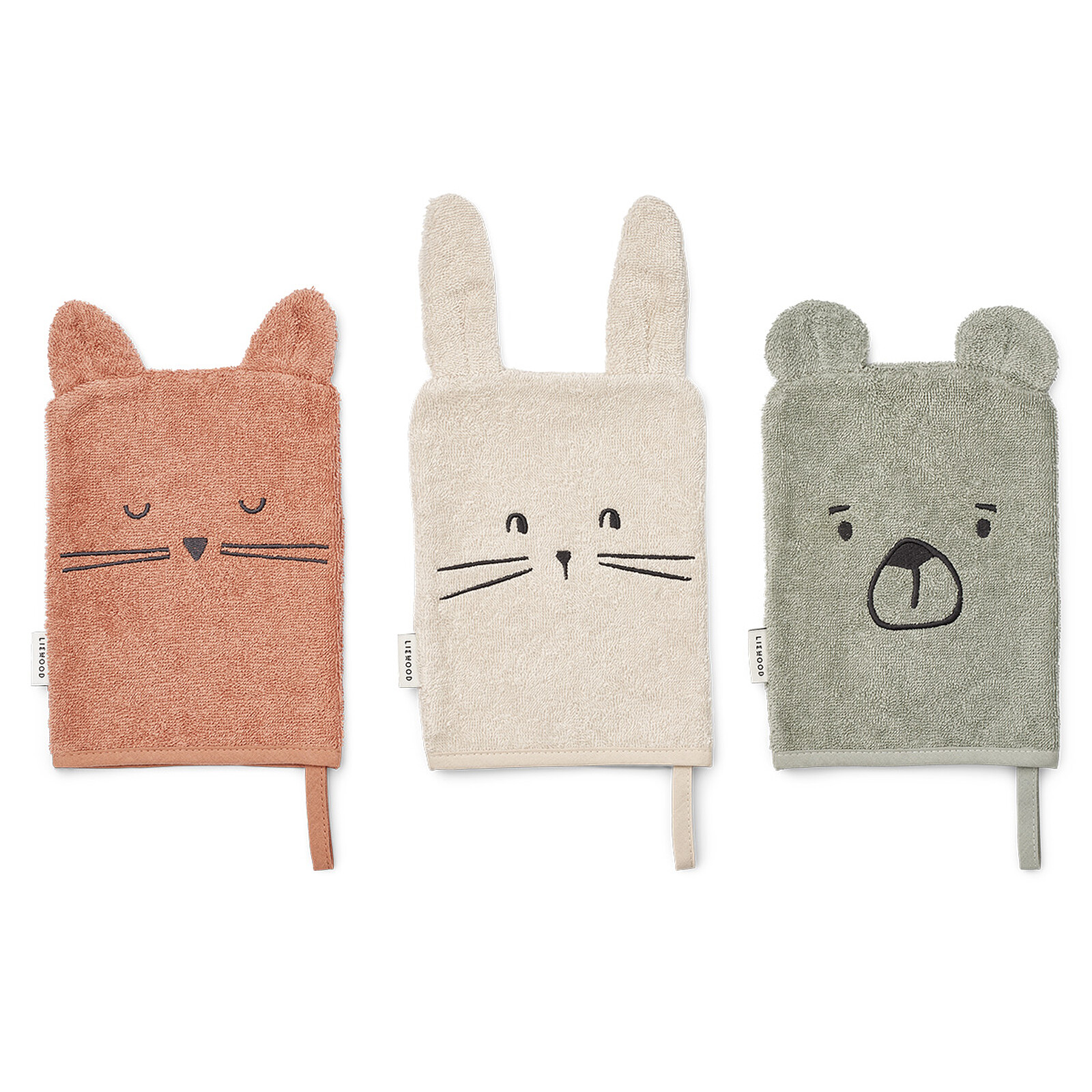 Lot de 3 Gants de Toilette Sylvester - Classic Dove Blue Mix (Liewood) - Couverture