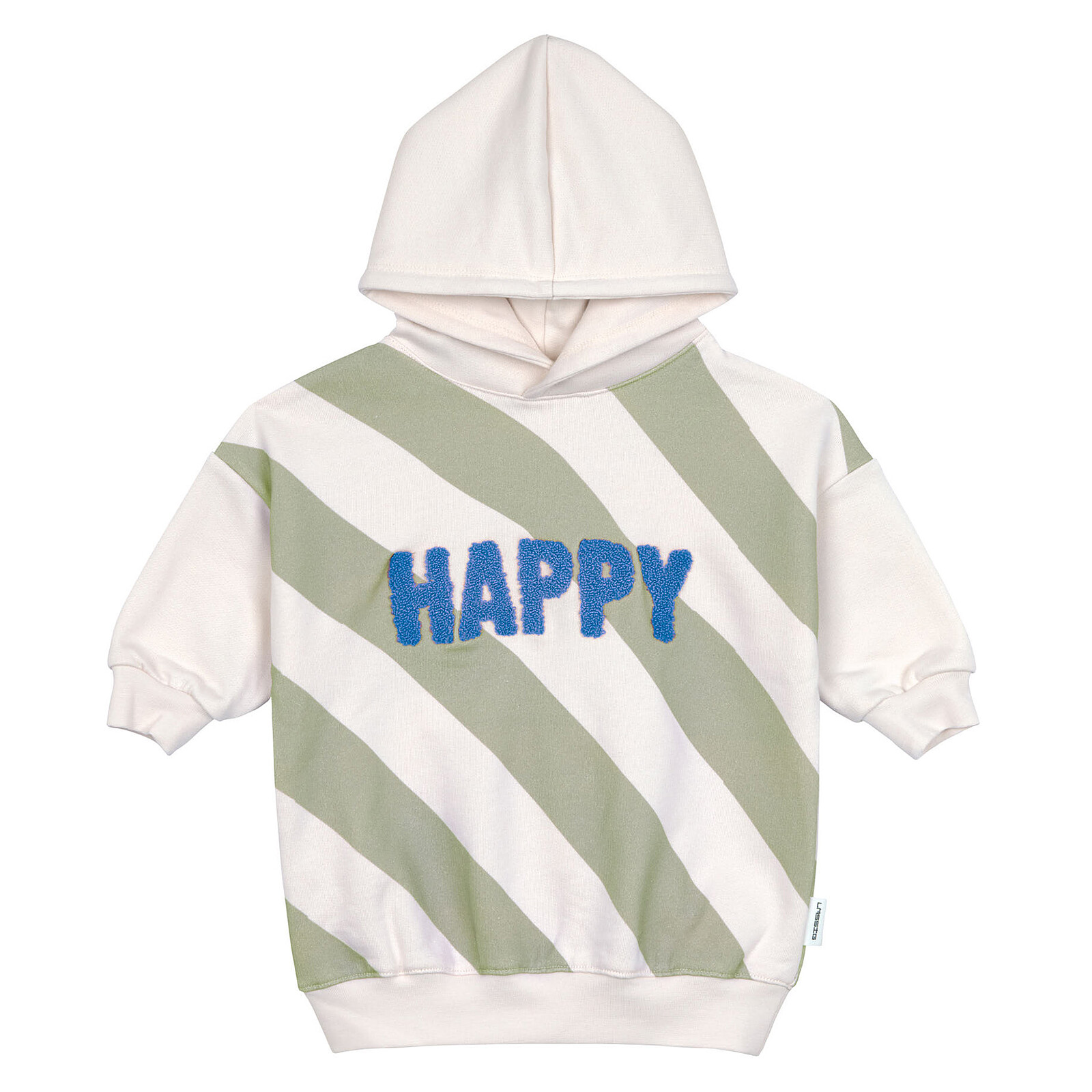 Sweat à Capuche Little Gang Happy Blanc Kaki - 2/4 Ans LÄSSIG