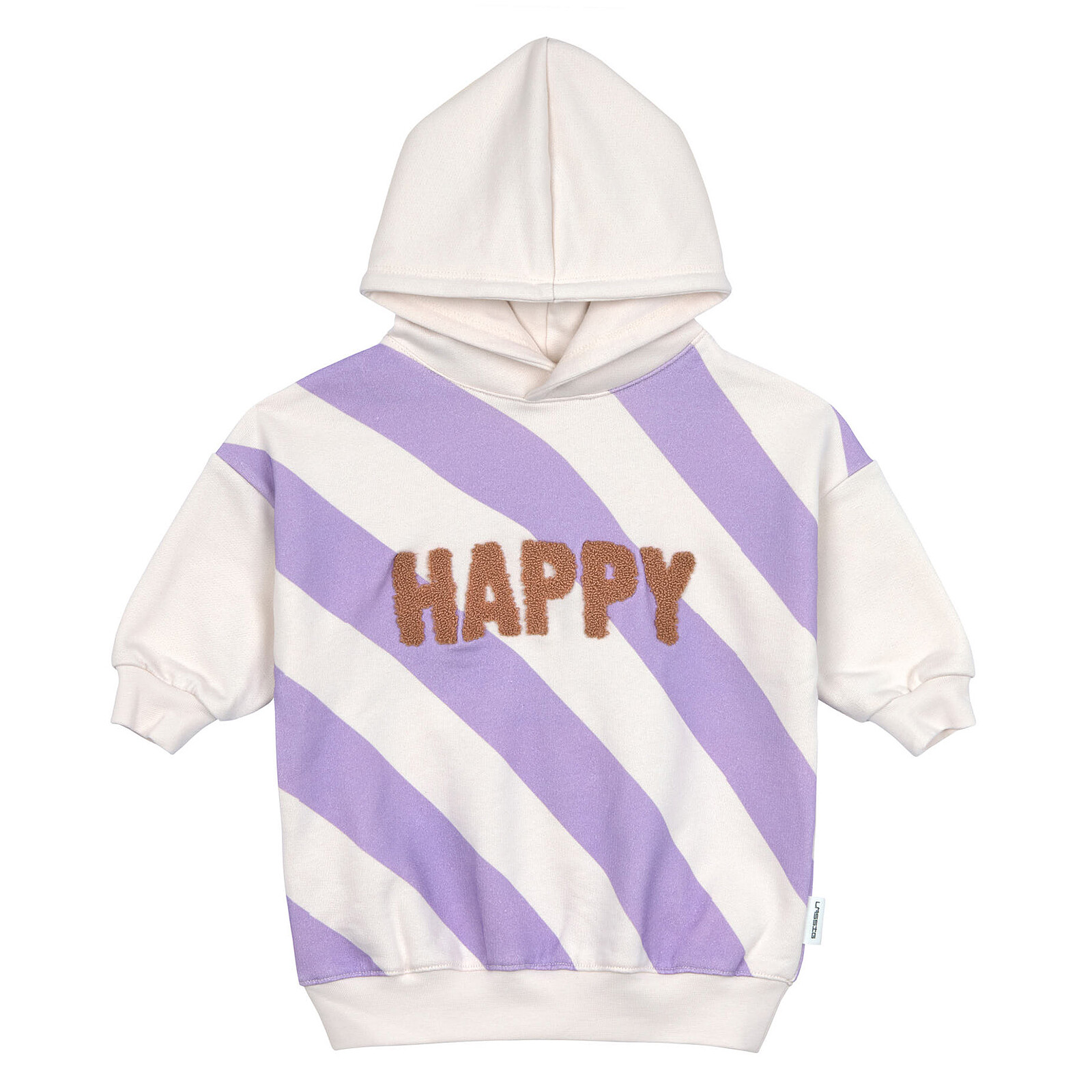 Sweat à Capuche Little Gang Happy Blanc Lilas - 1/2 Ans LÄSSIG