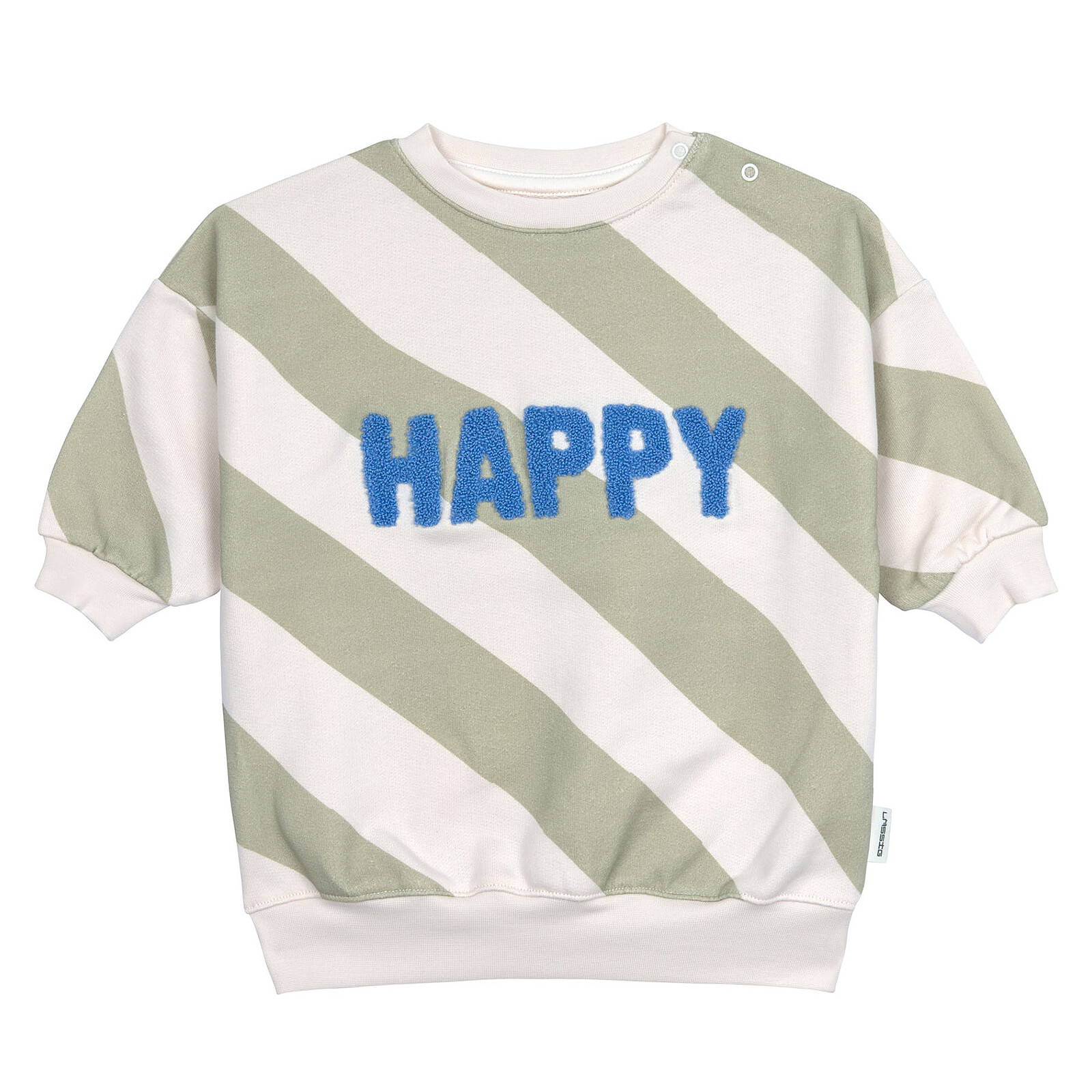 Sweat Little Gang Happy Blanc Kaki - 1/2 Ans LÄSSIG