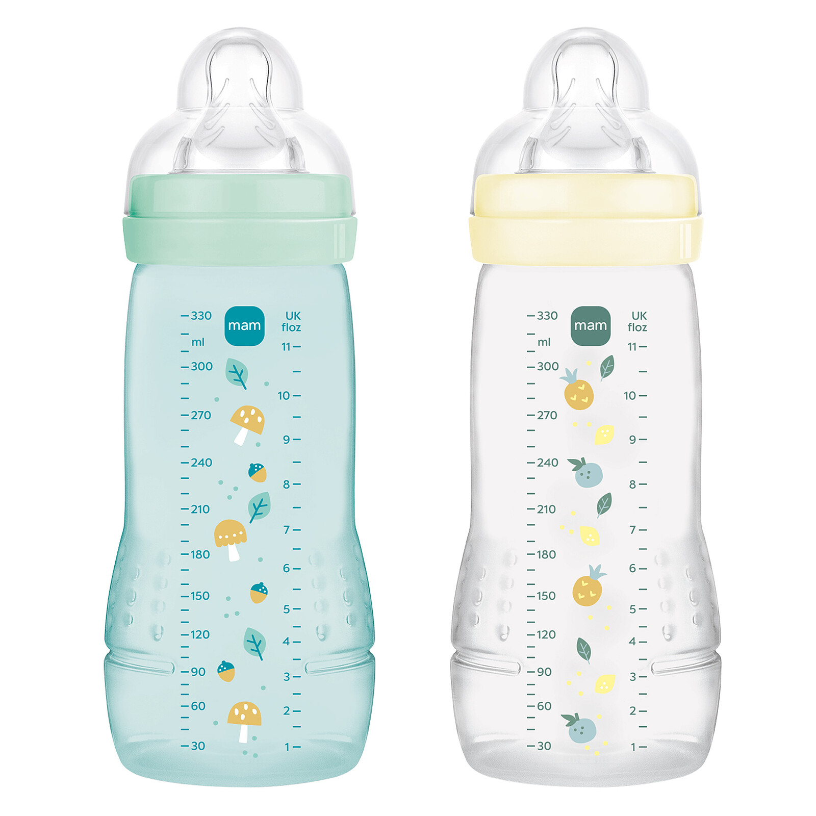 Lot de 2 Biberons Easy Active 2ème Âge Ice & Pearl - 330 ml (Mam) - Couverture