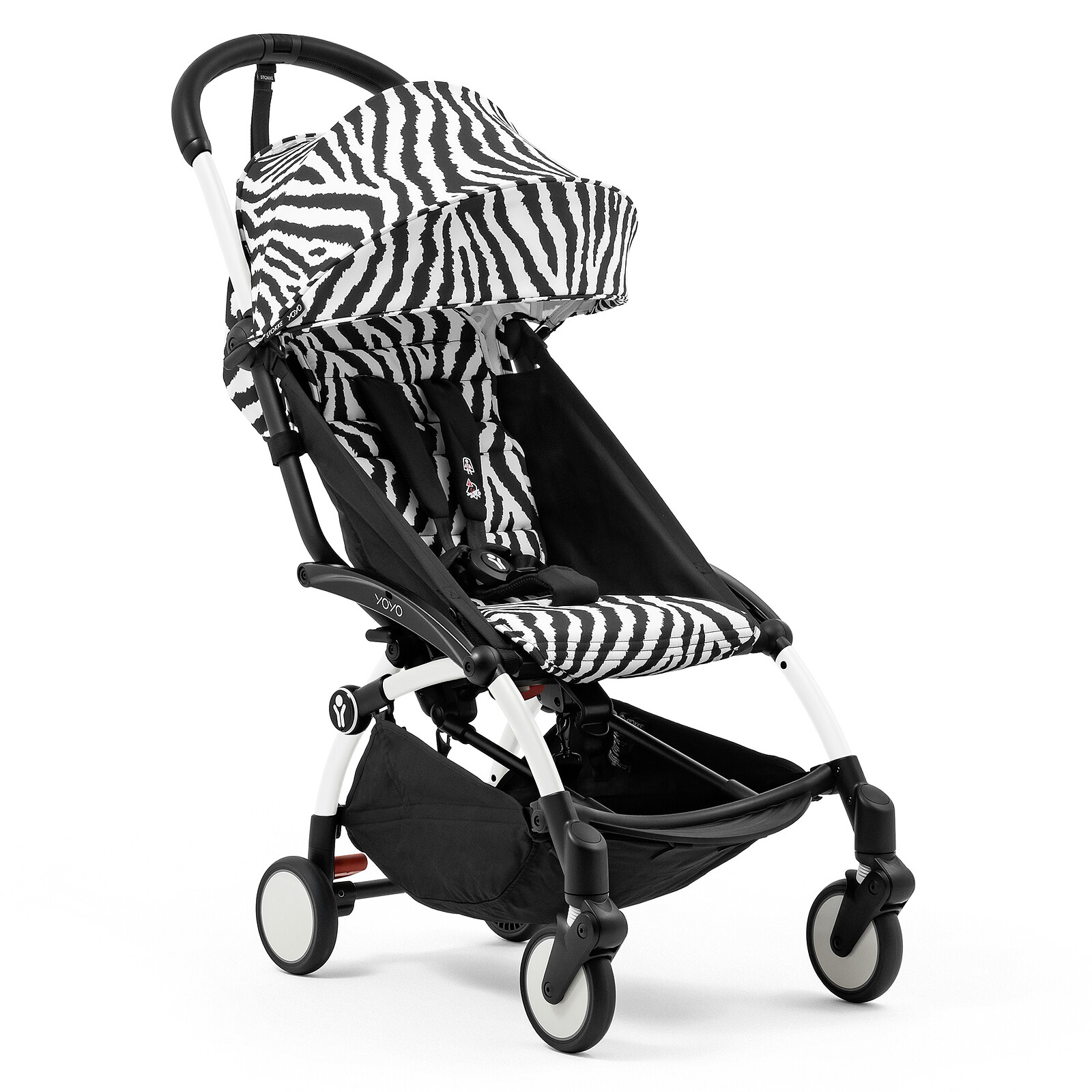 Poussette YOYO³ 6+ Chassis Blanc - Zebra Stokke