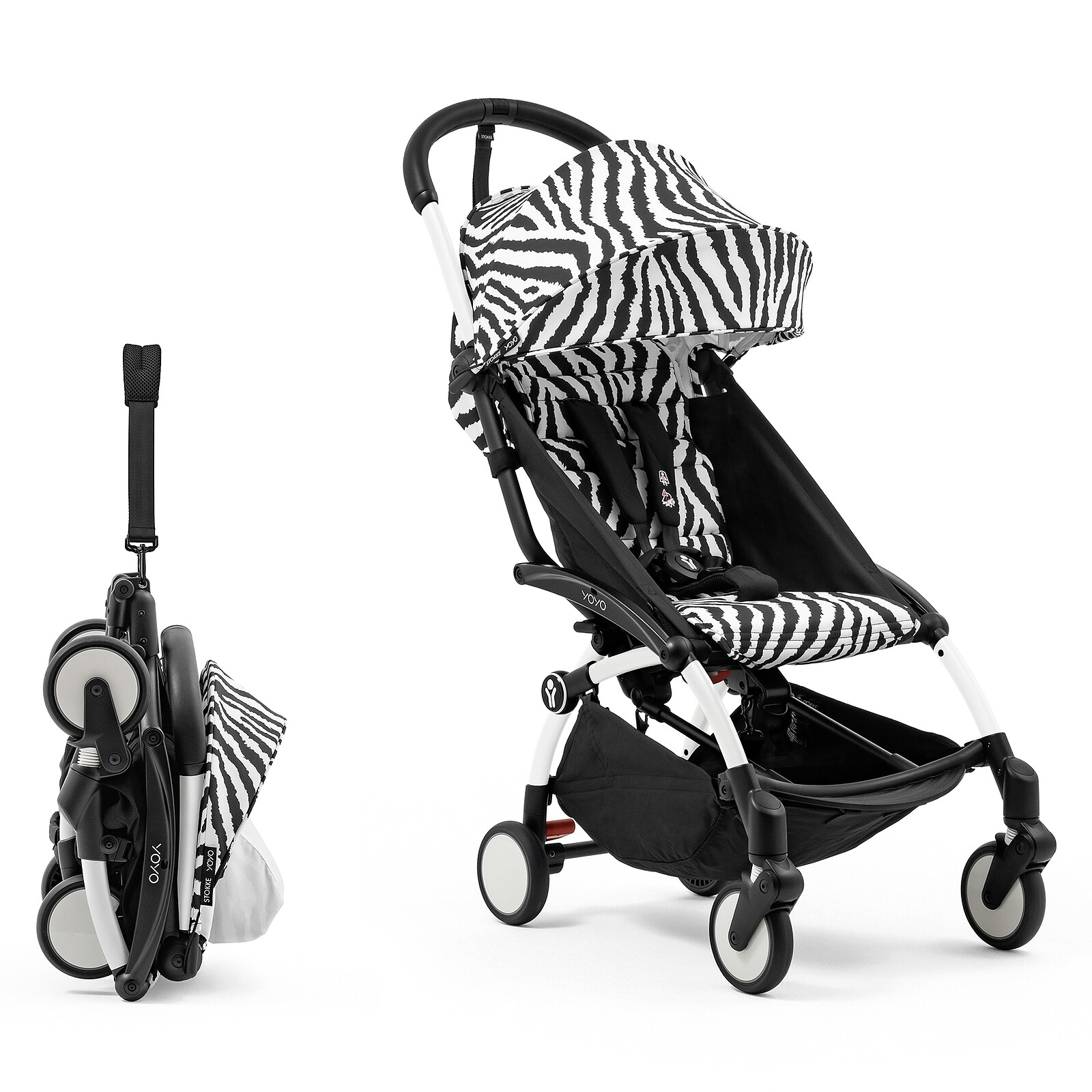 Poussette YOYO³ 6+ Chassis Blanc - Zebra pas cher