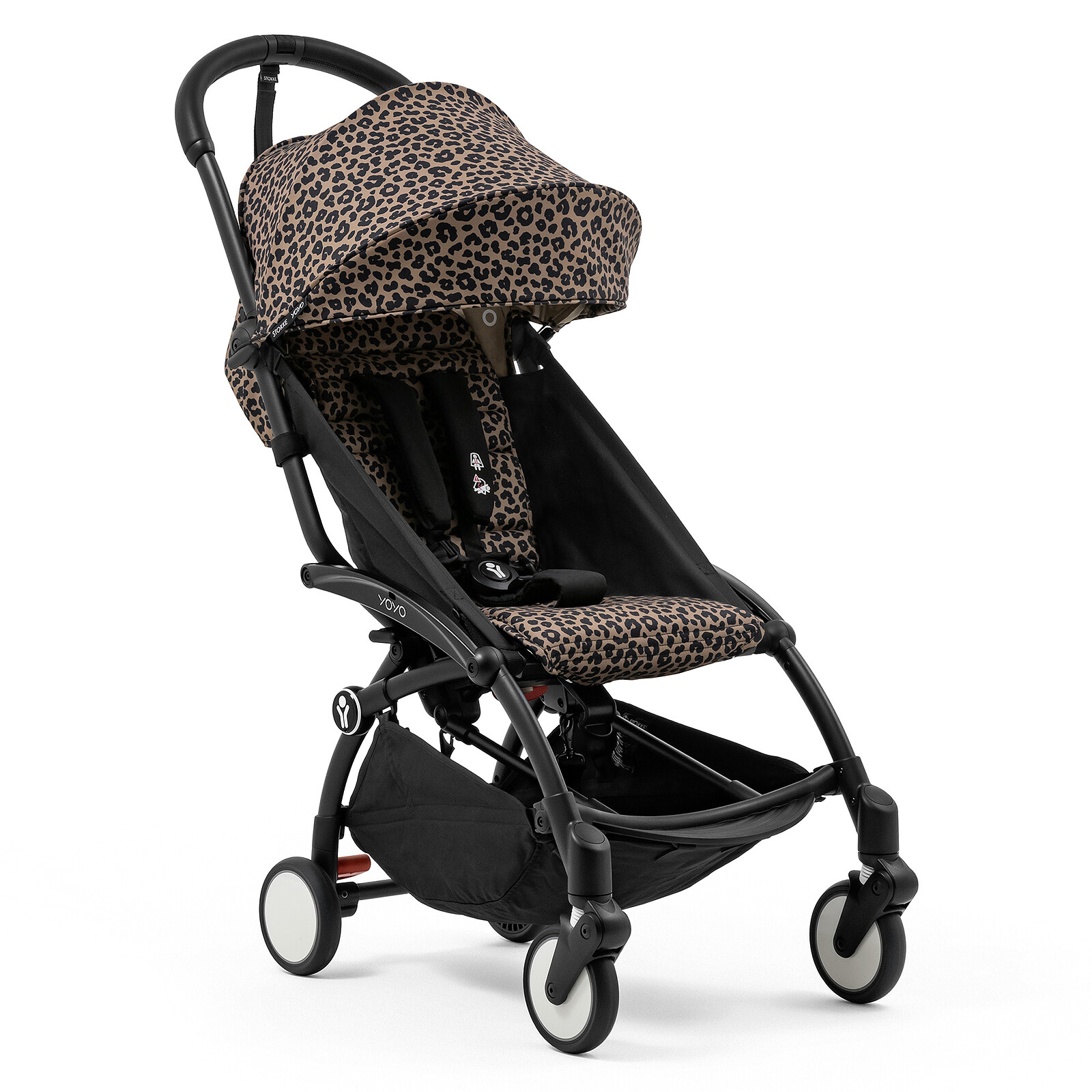 Poussette YOYO³ 6+ Chassis Noir - Leopard Stokke
