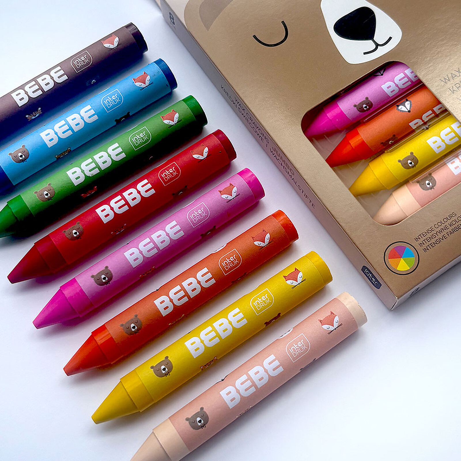 Lot de 8 Crayons Gras Jumbo BEBE Friends  Bebe Interdruk