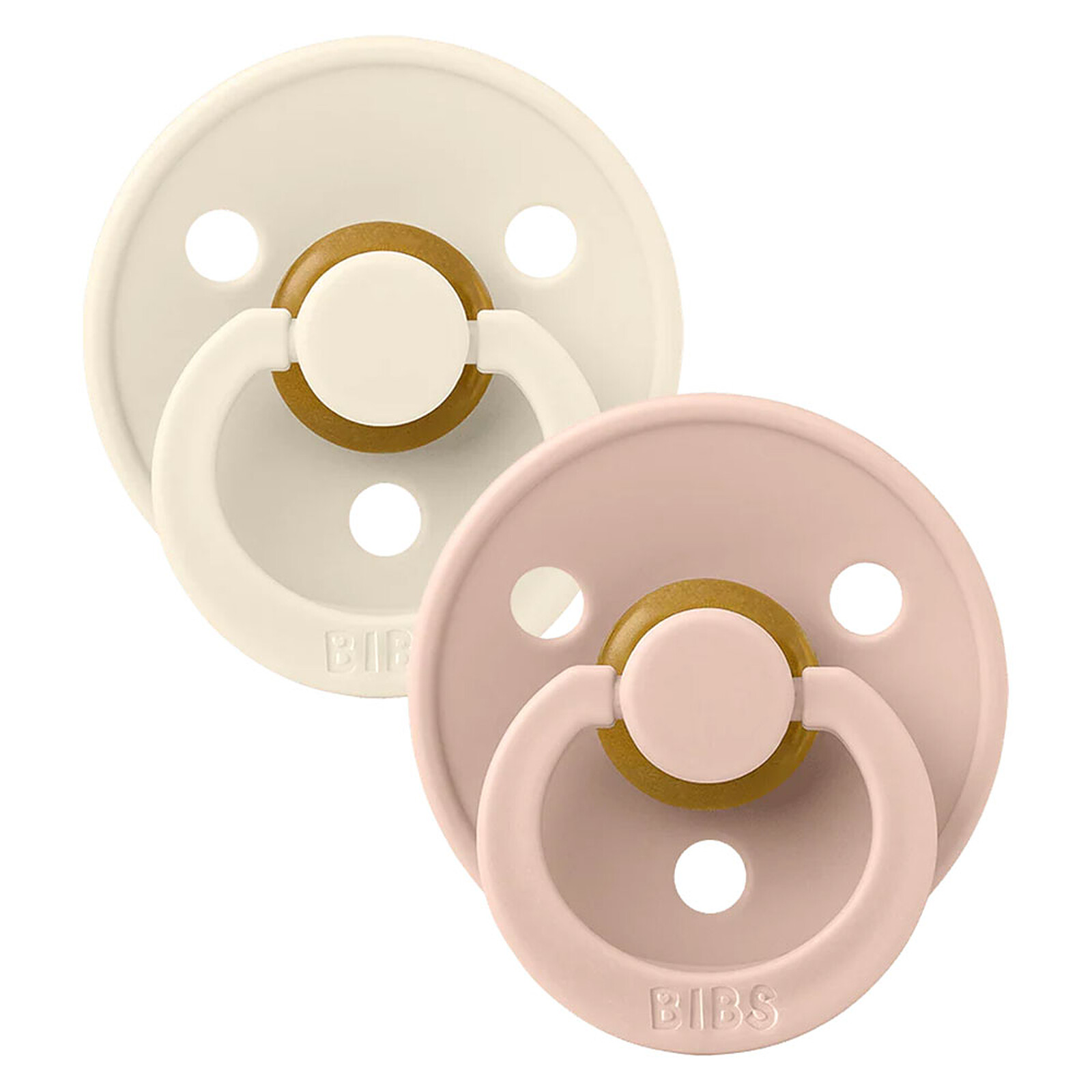 Lot de 2 Sucettes Rondes Colour Ivory & Blush - 6/18 Mois Bibs