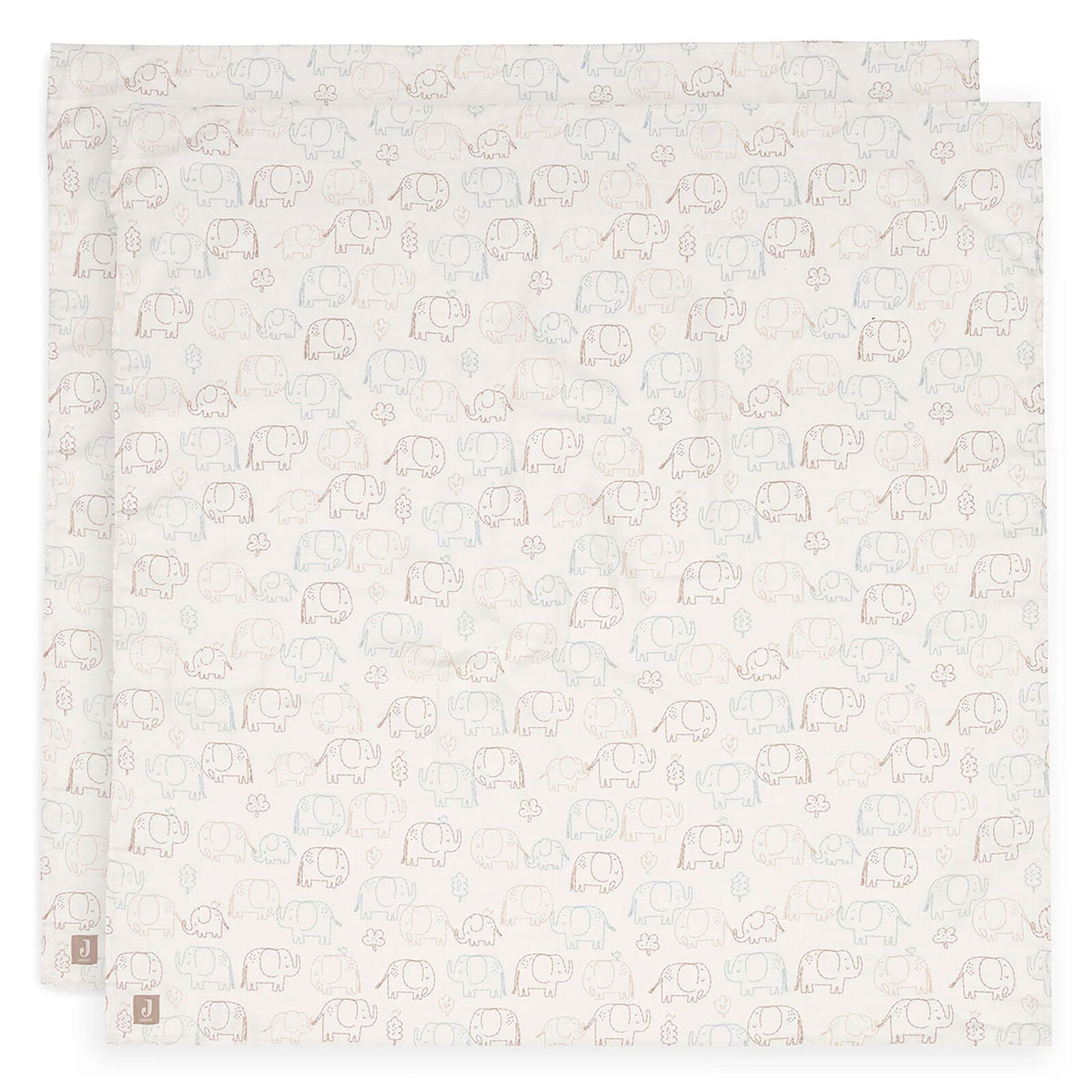 Lot de 2 Langes Gaze de Coton - Elephant Tales Jollein