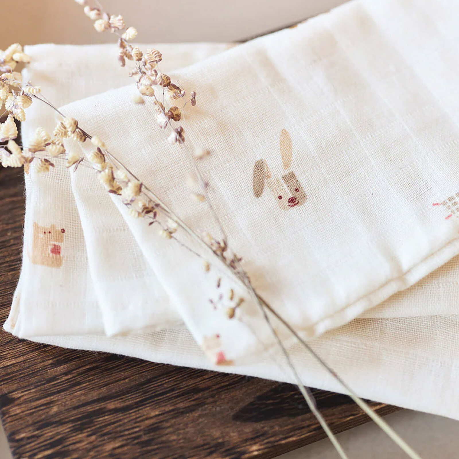 Avis Lot de 3 Langes Gaze de Coton - Animal Friends