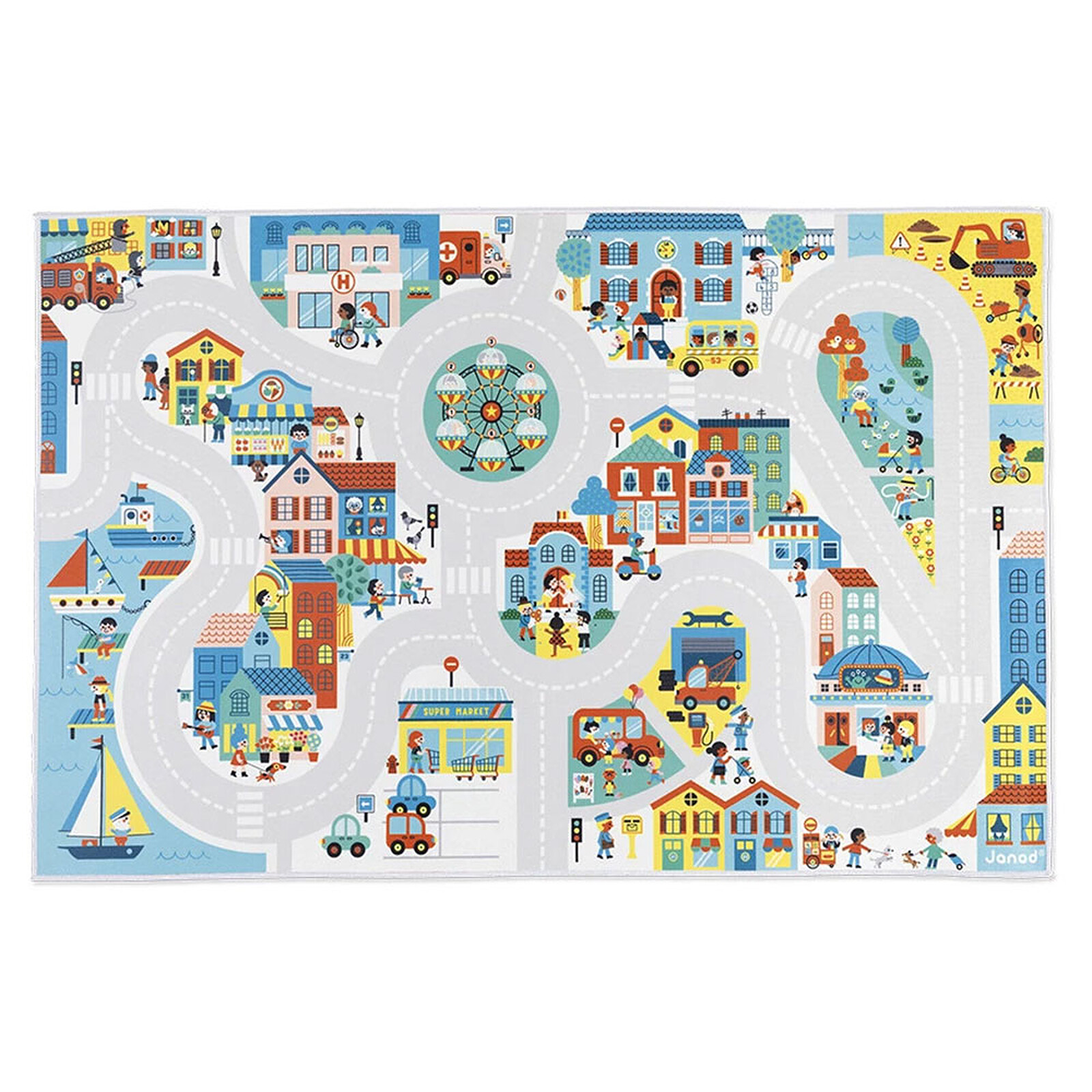 Tapis avec Circuit Ville - Cross Roads  Janod
