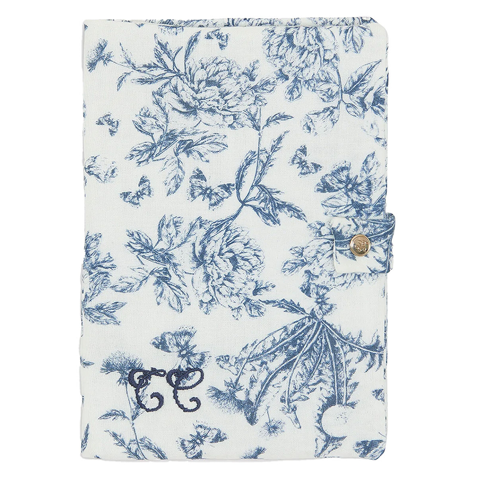 Protège-carnet de Santé - Toile de Jouy Bleu Tartine et Chocolat