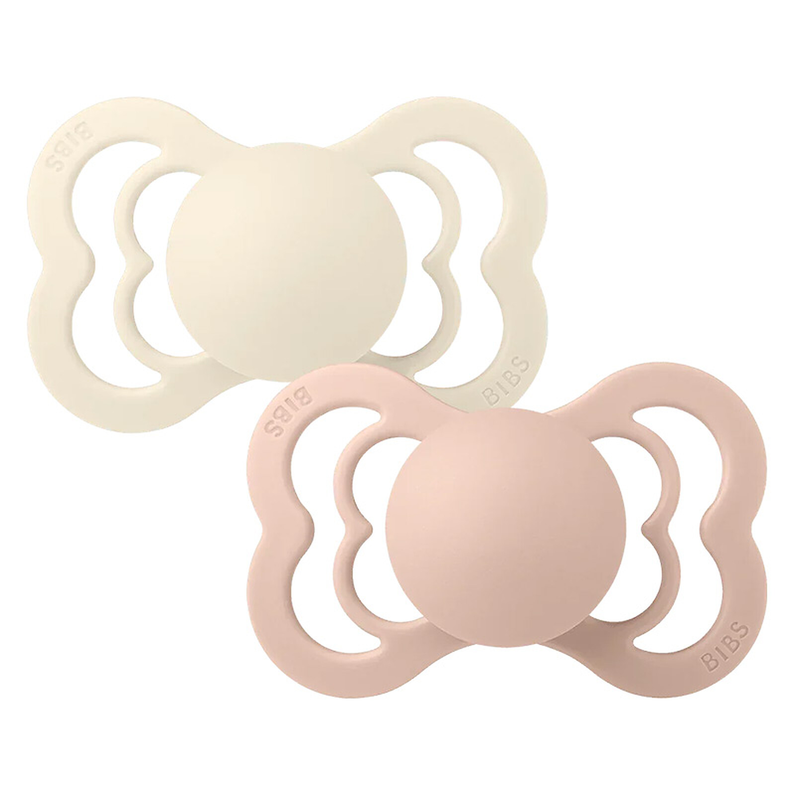 Lot de 2 Sucettes Symétriques Suprême Ivory & Blush - 6/18 Mois Bibs