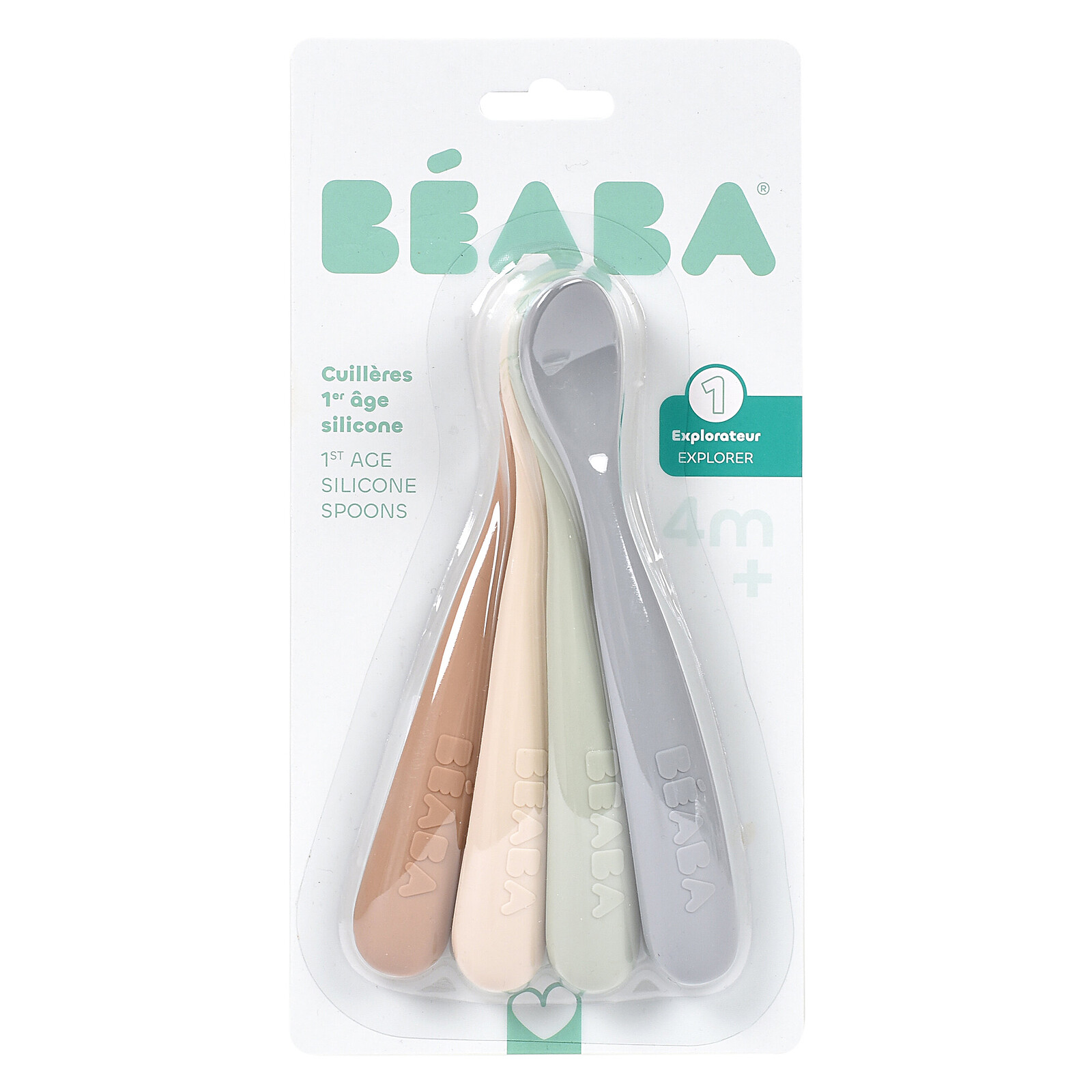 Avis Lot de 4 Cuillères 1er Âge Silicone - Natural