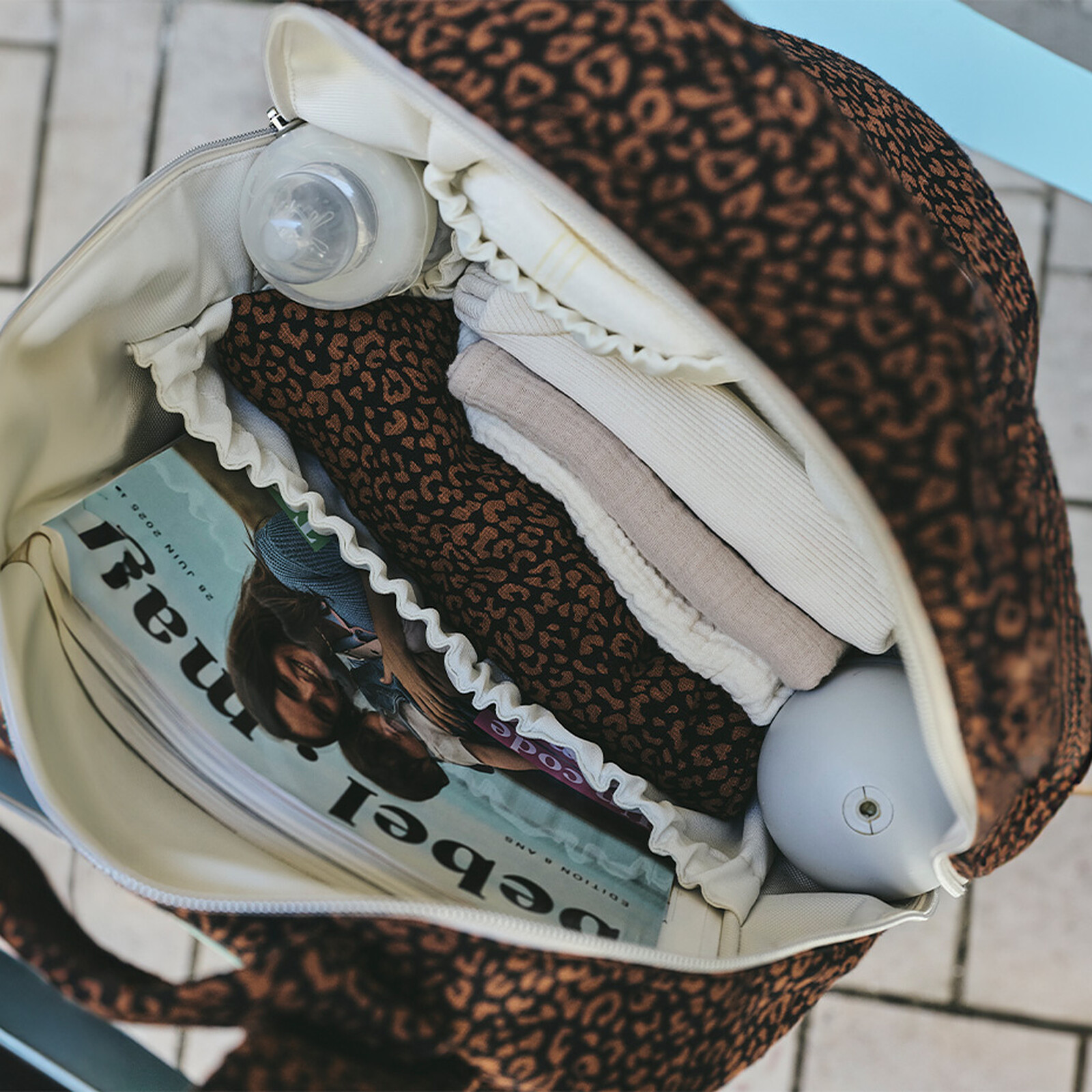 Sac à Dos à Langer - Léopard Noir BEBEL