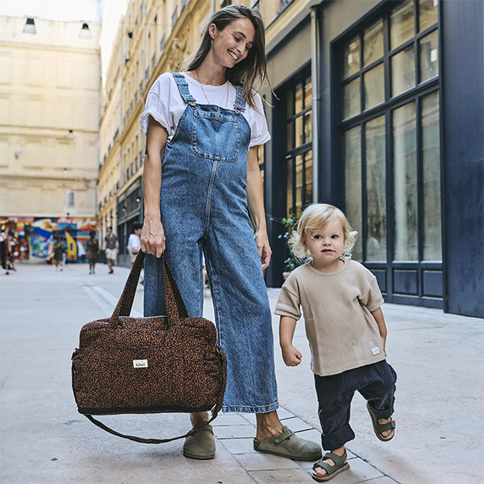 Sac à Langer 24/48H - Léopard Noir pas cher