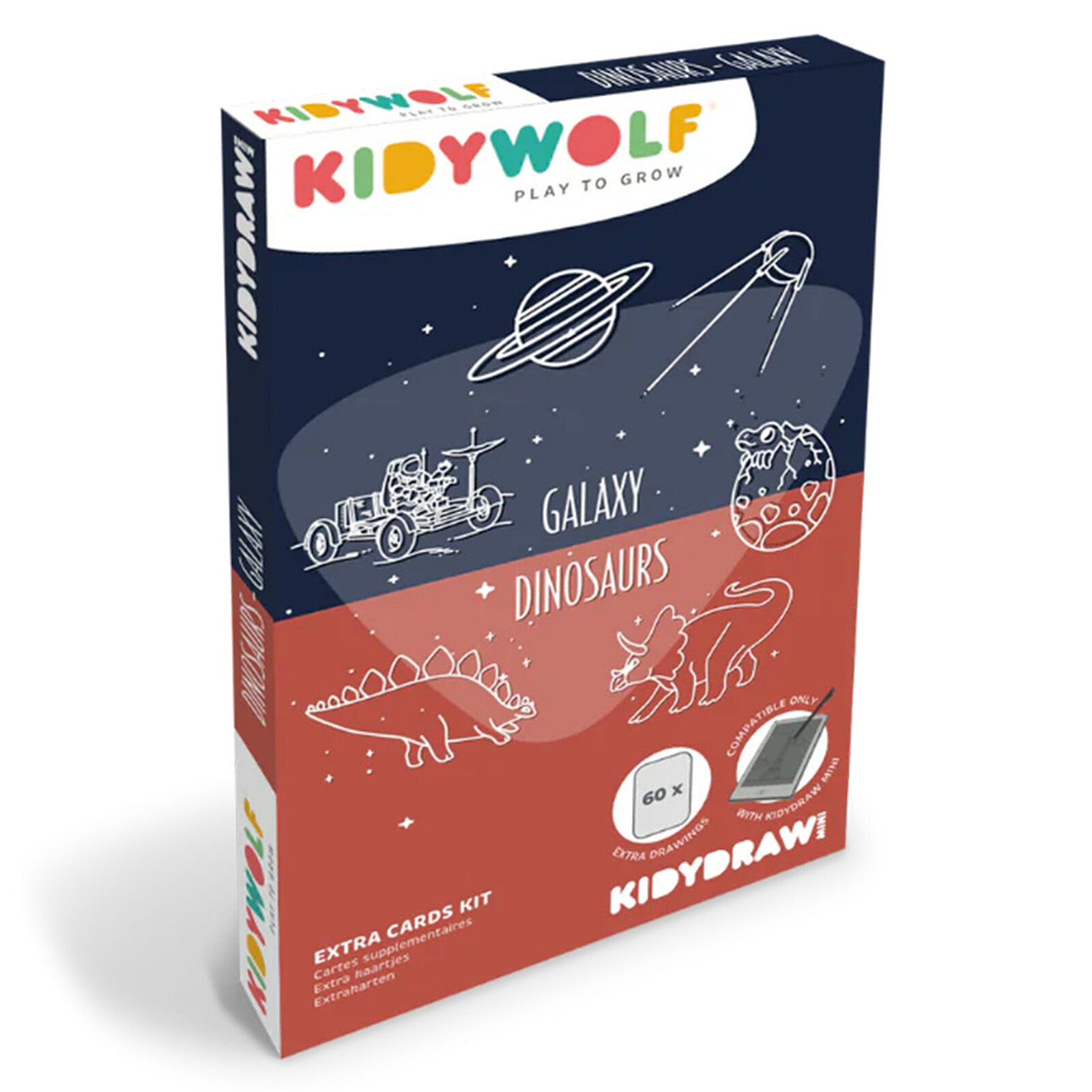 Recharges Kidydraw Mini - Galaxie et Dinosaures Kidywolf