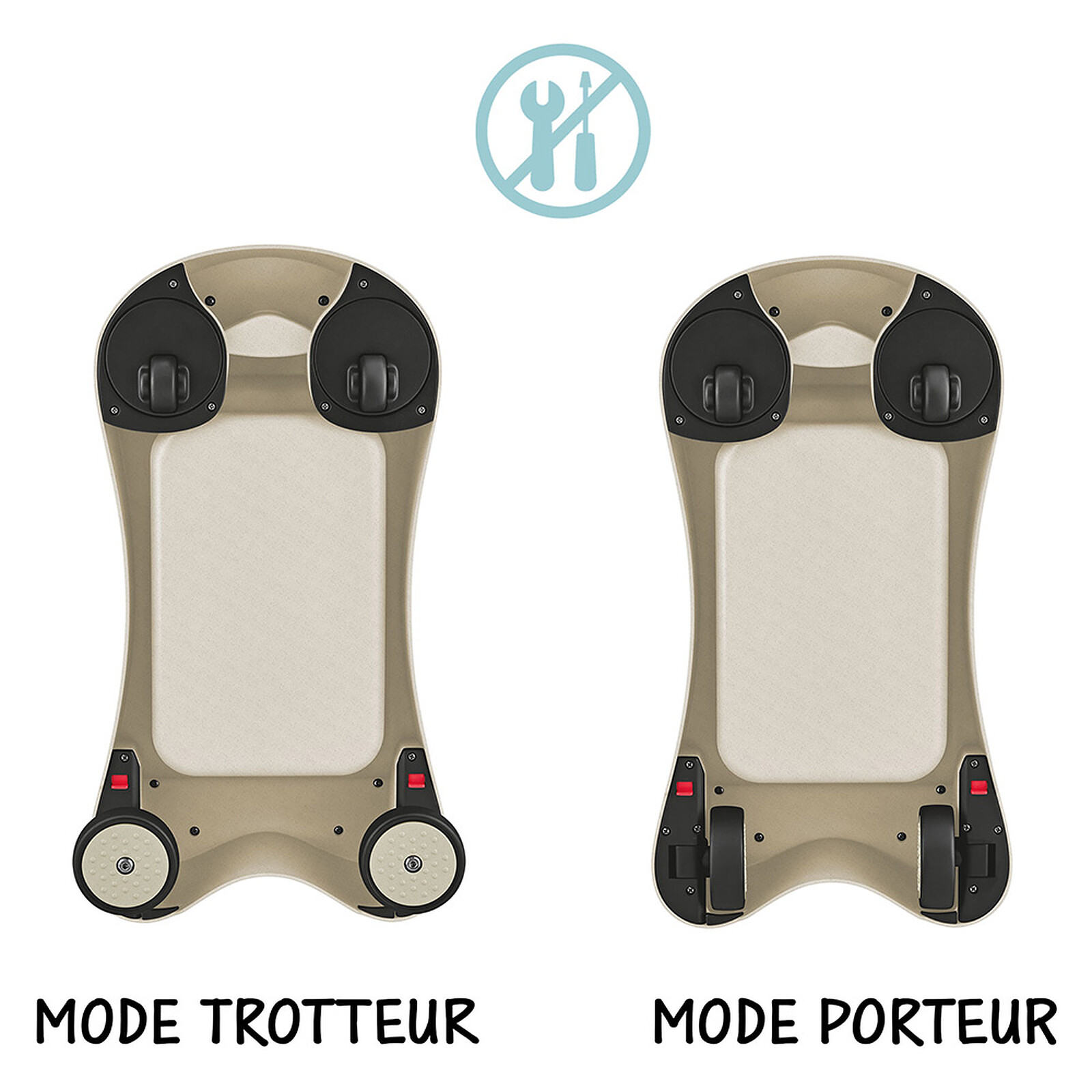 Porteur Walk n' Roll 2-en-1 Eco - Sable pas cher