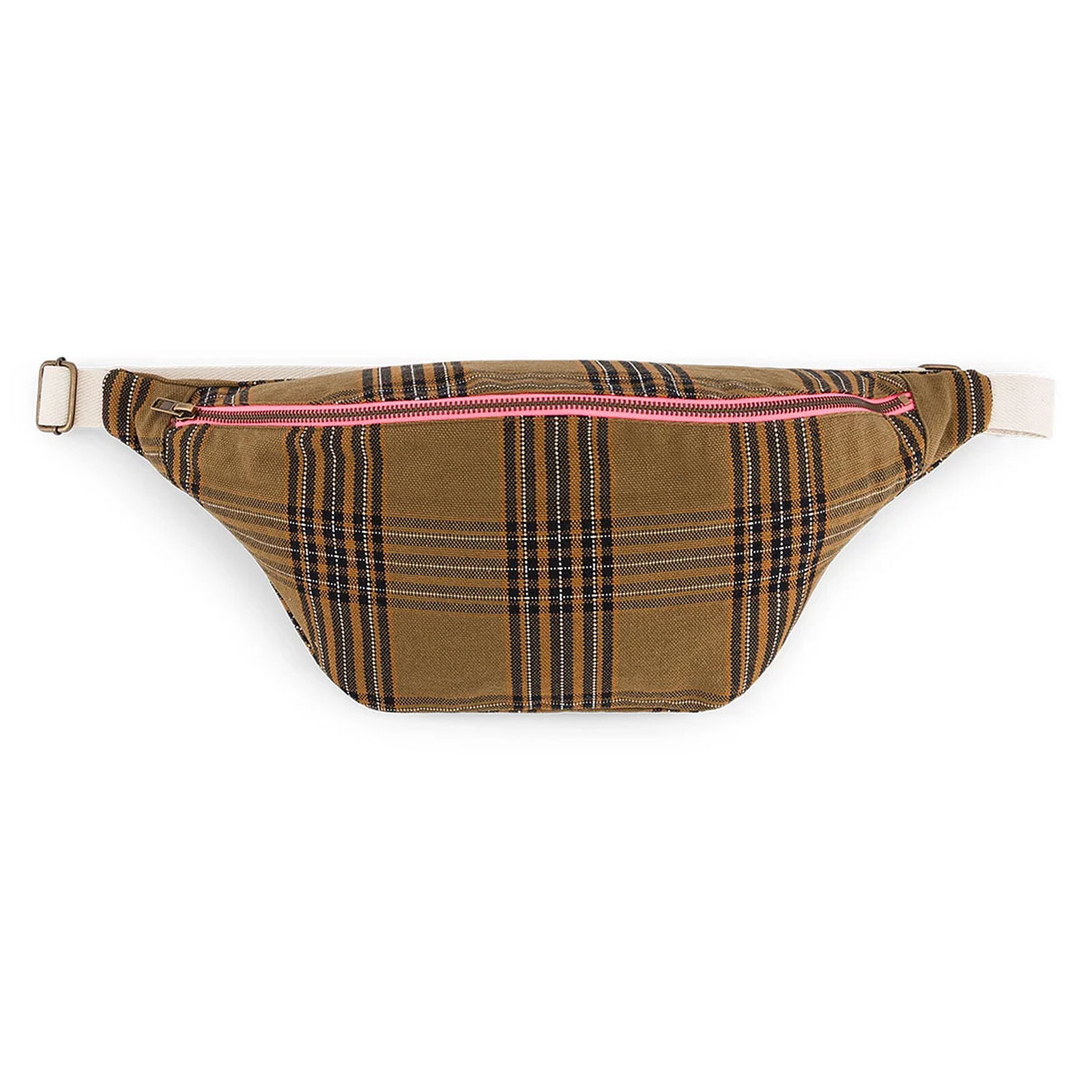 Sac Banane - Carreaux Tartan Rose in April