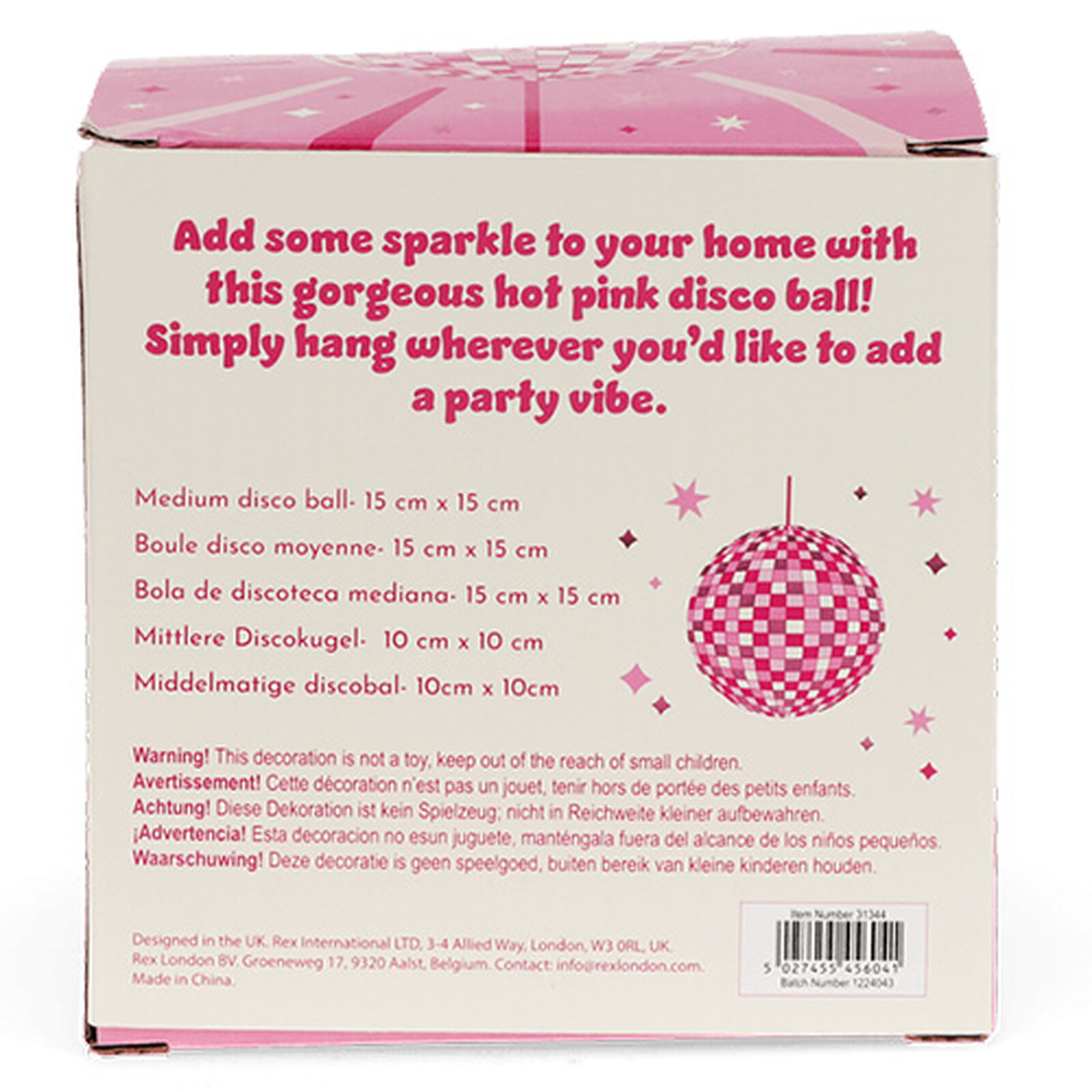 Boule à Facettes 15 cm - Rose Rex London