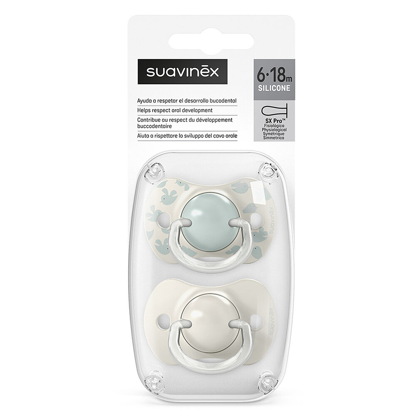Avis Lot de 2 Sucettes Symétriques SX Pro Birdies Vert - 6/18 Mois