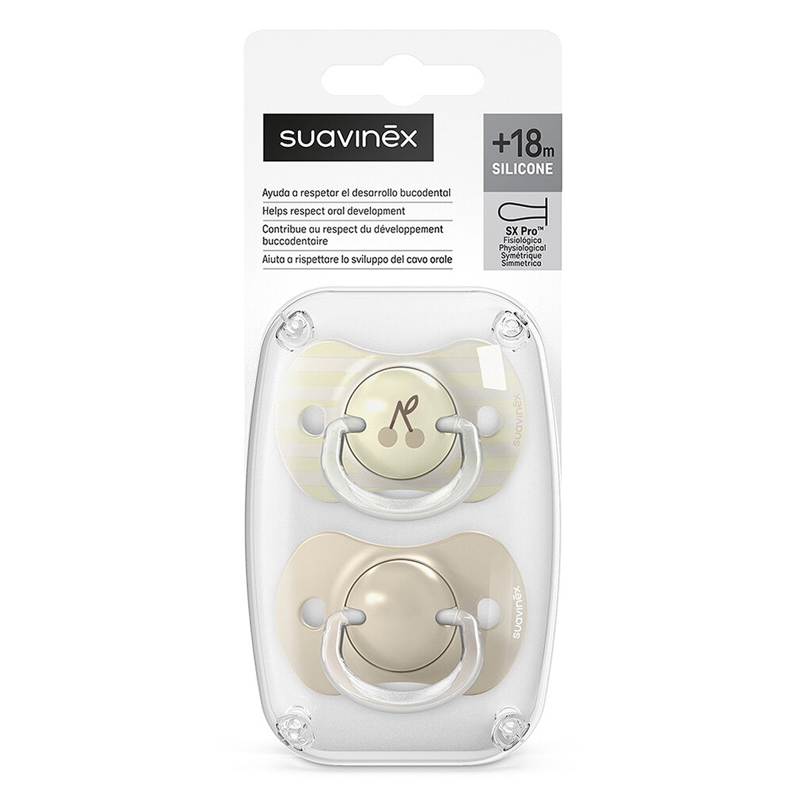 Avis Lot de 2 Sucettes Symétriques SX Pro Birdies Beige - 18 Mois +