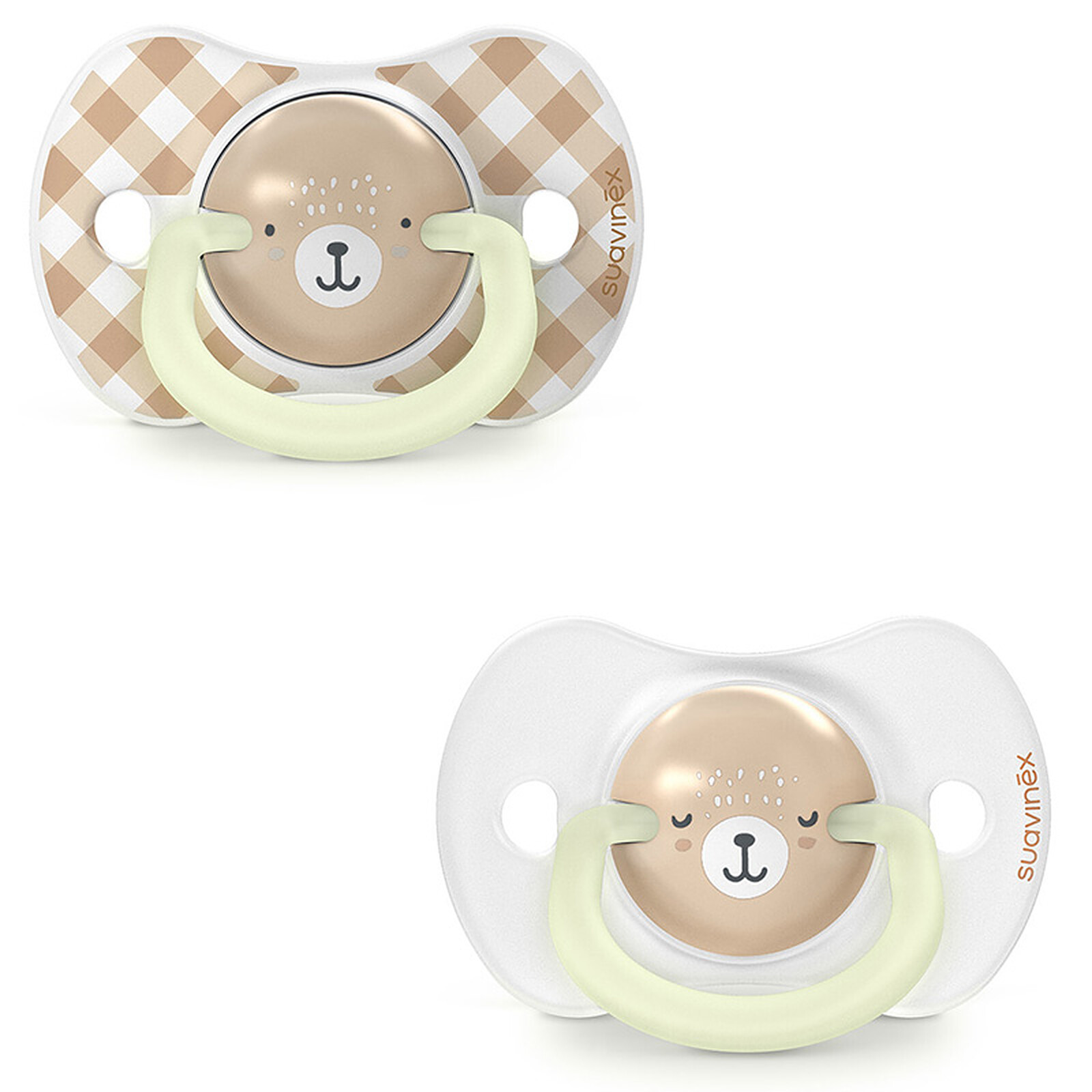Lot de 2 Sucettes Symétriques SX Pro Night & Day Wild and Free Marron - 6/18 Mois Suavinex