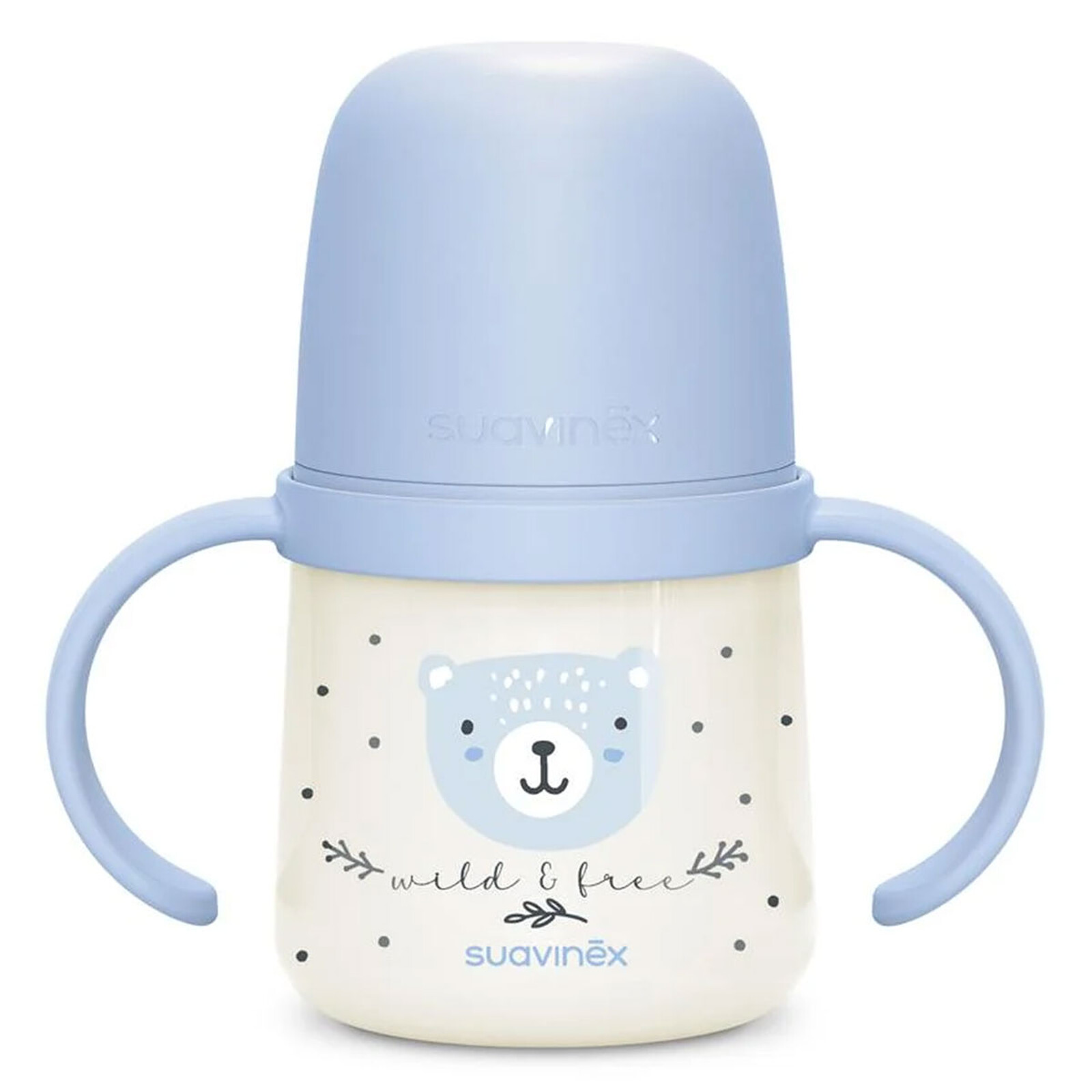 Biberon à Anses Wild & Free Night and Day Bleu - 150 ml  Suavinex