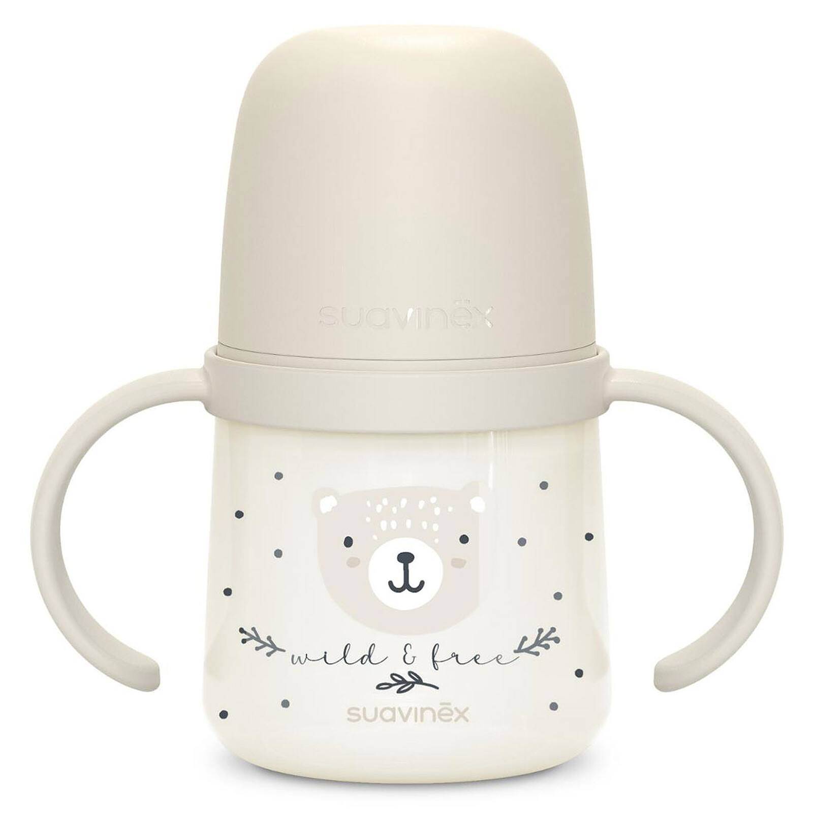 Biberon à Anses Wild & Free Night and Day Beige - 150 ml  Suavinex