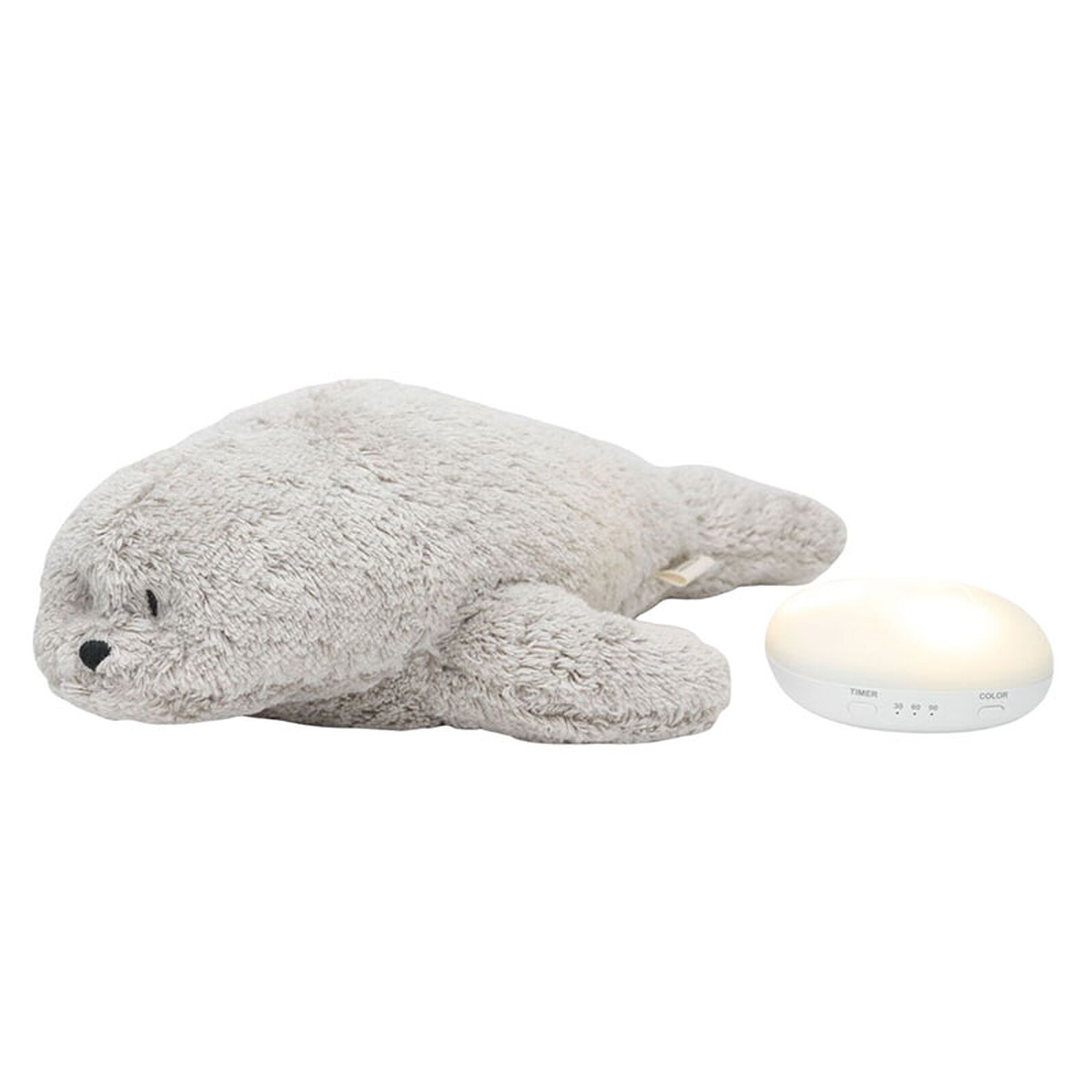 Peluche Veilleuse Musicale Phoque - Gris moonie