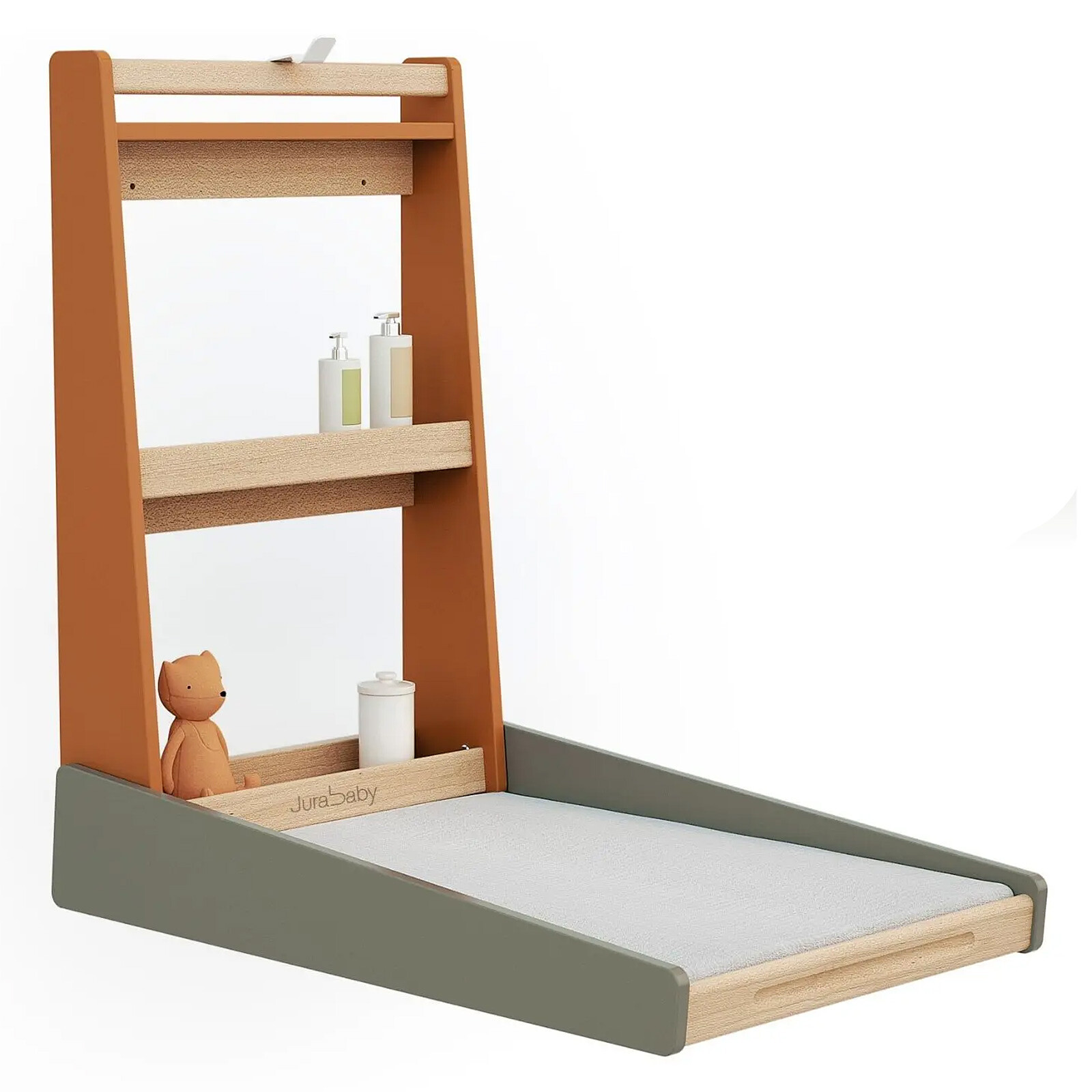 Table à Langer Murale Nami - Kaki et Brun Orangé Jurababy